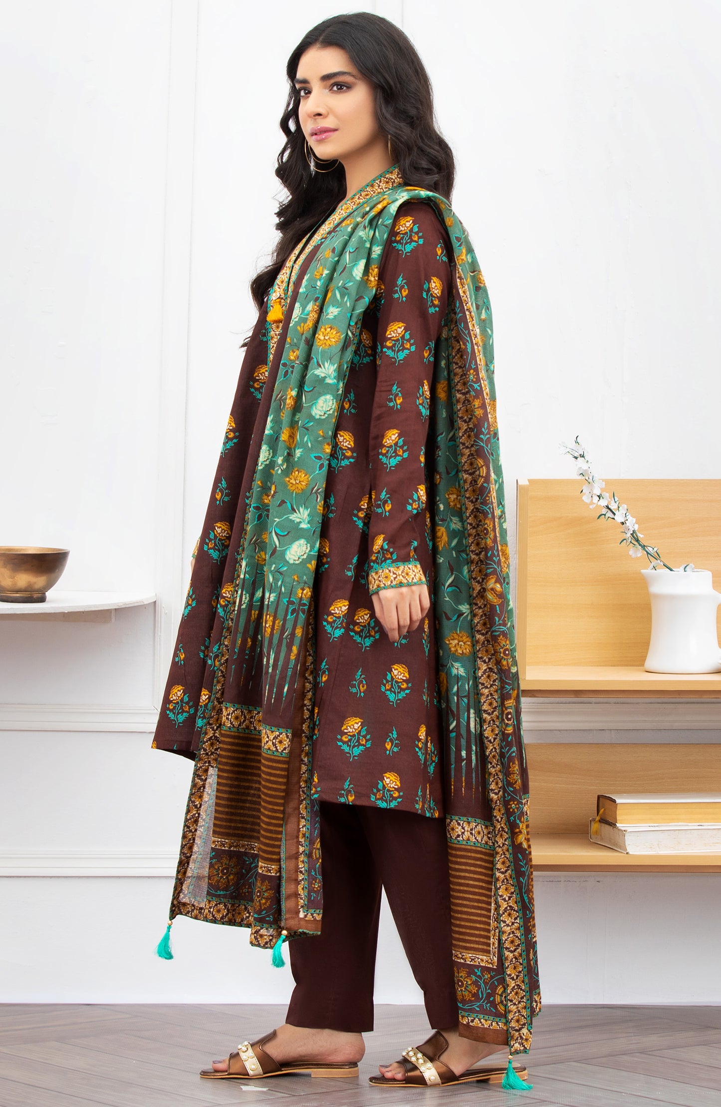 Unstitched 3 Piece Printed Lawn Suit