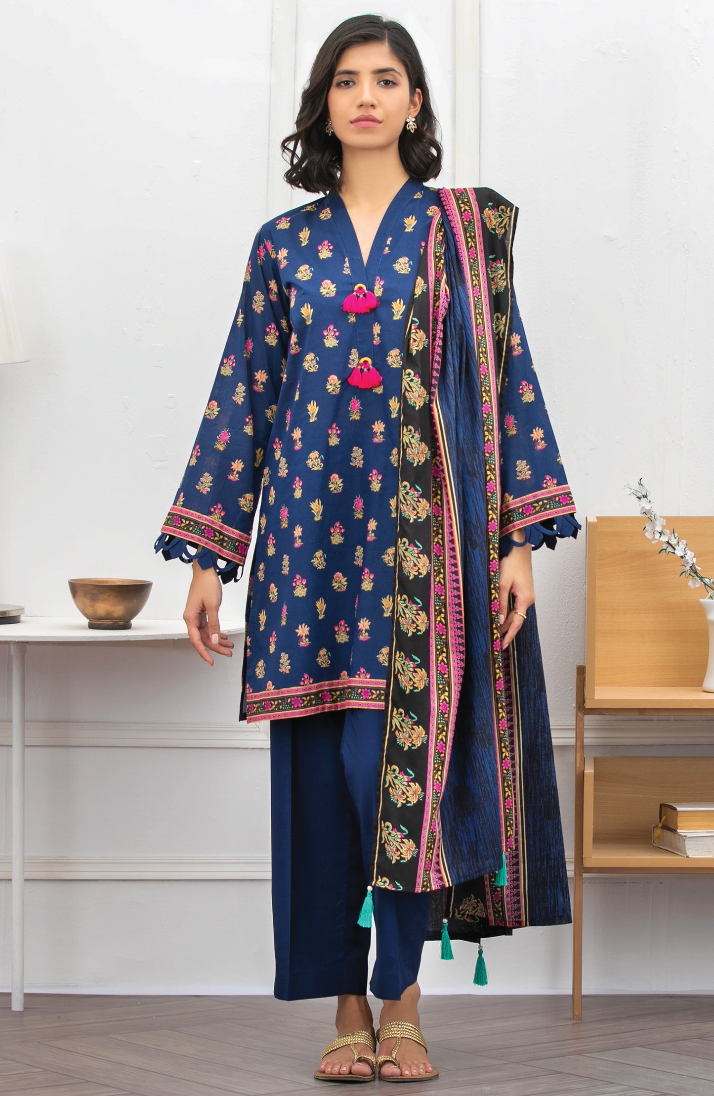 Unstitched 3 Piece Printed Lawn Suit