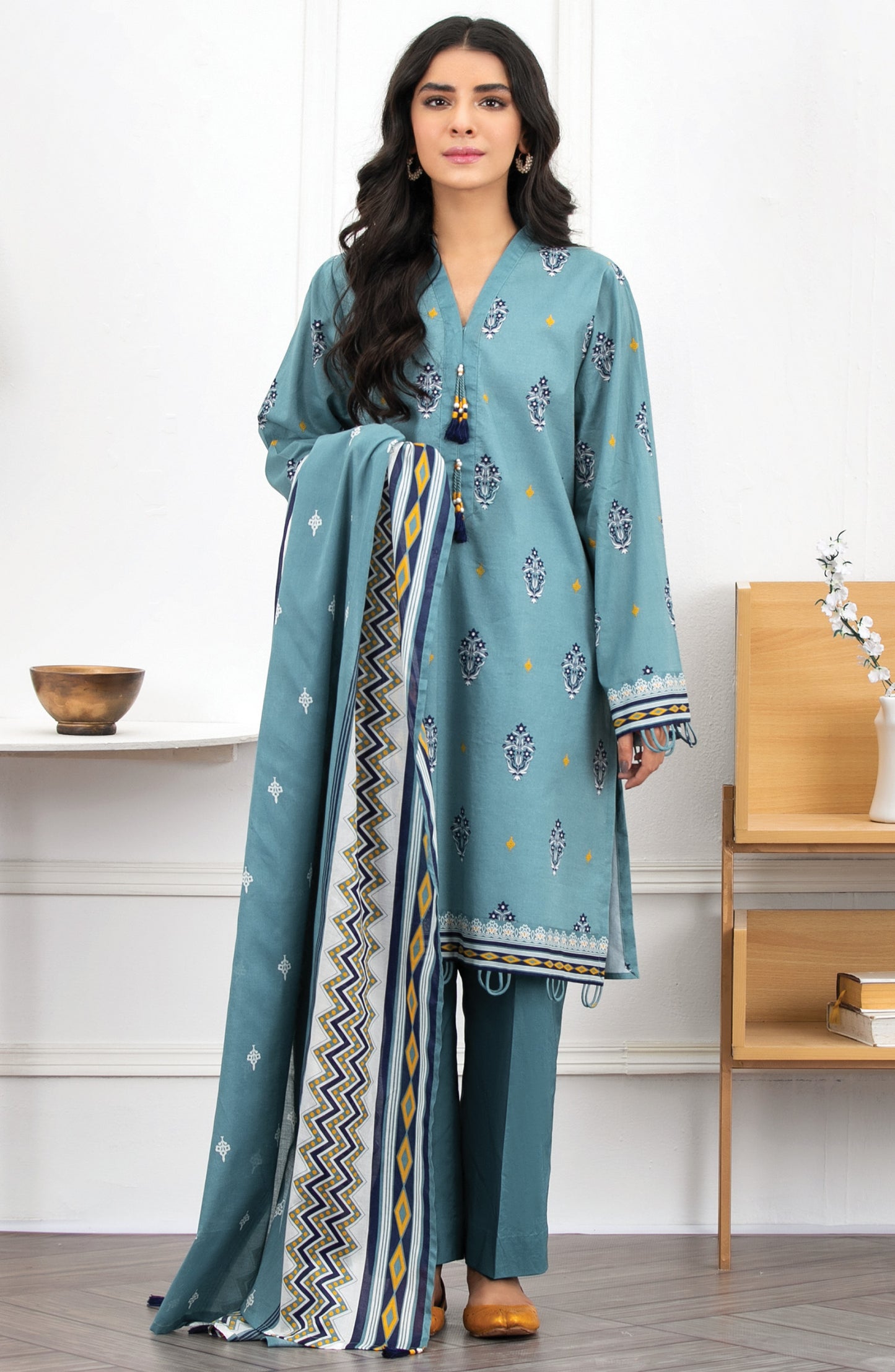 Unstitched 3 Piece Printed Lawn Suit