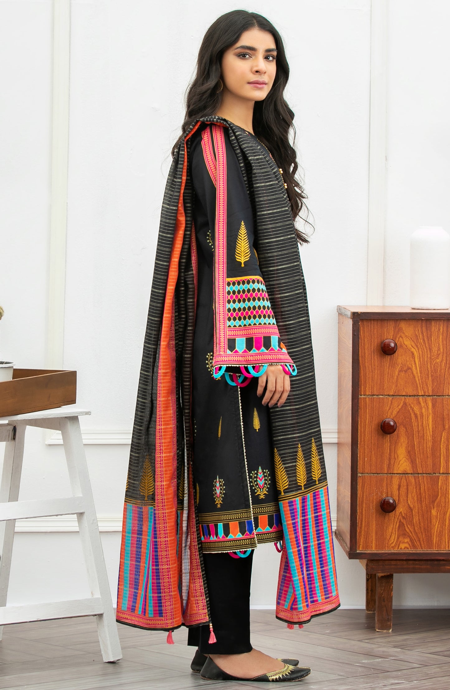 Unstitched 3 Piece Embroidered Lawn Suit