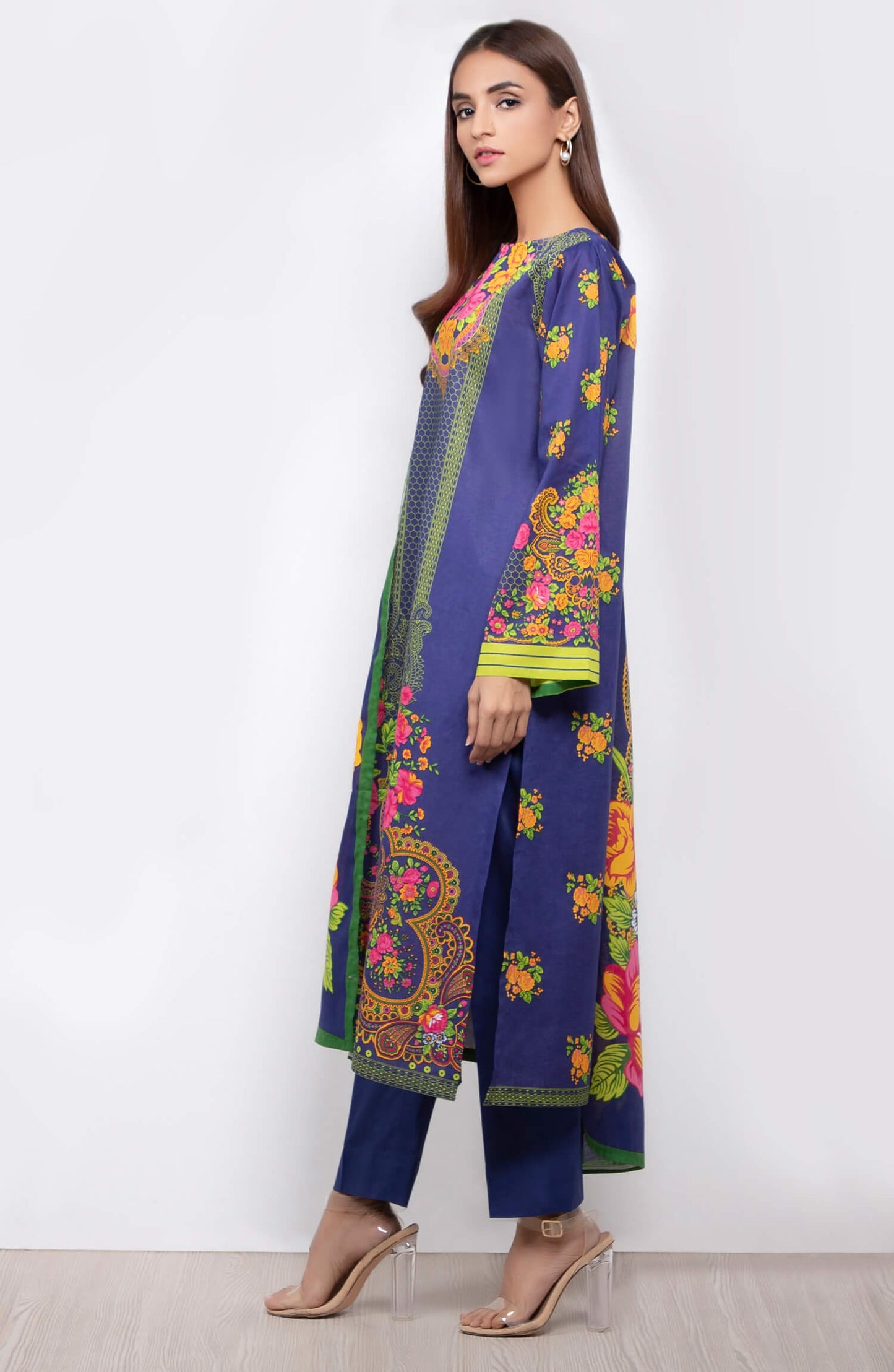 Unstitched 3 Piece Printed Lawn Suit