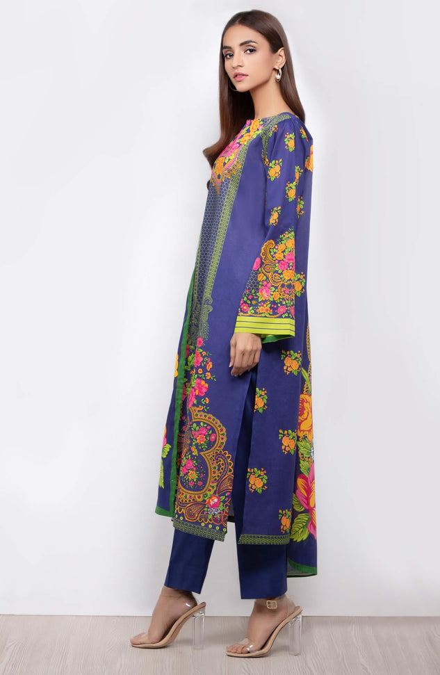 Unstitched 3 Piece Printed Lawn Suit