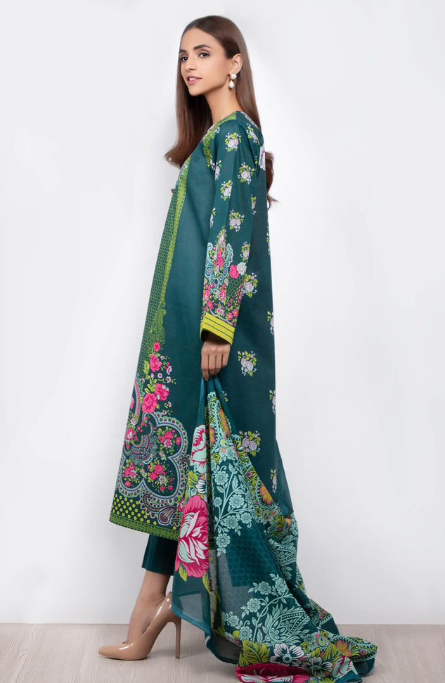 Unstitched 3 Piece Printed Lawn Suit
