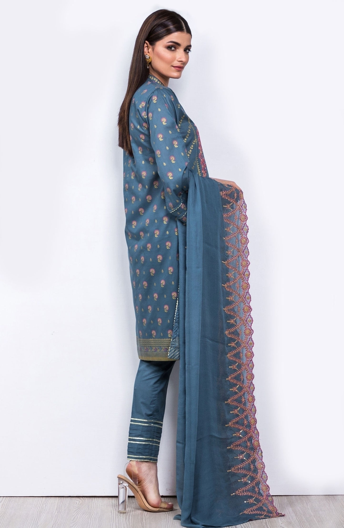 Unstitched 3 Piece Embroidered Lawn Suit
