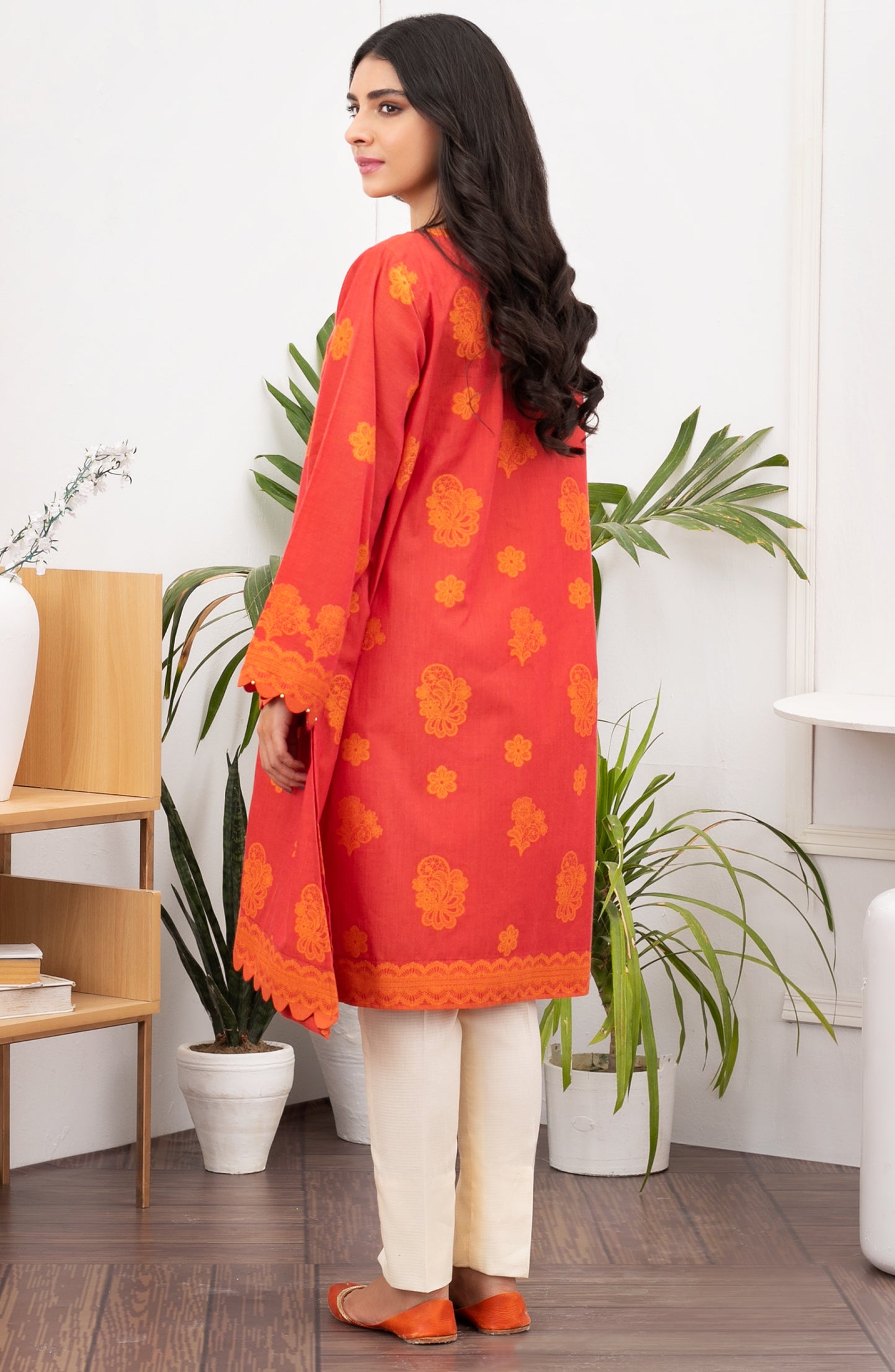 HCS-22-064/U RED JACQUARD SCSHIRT UNSTITCHED SHIRT