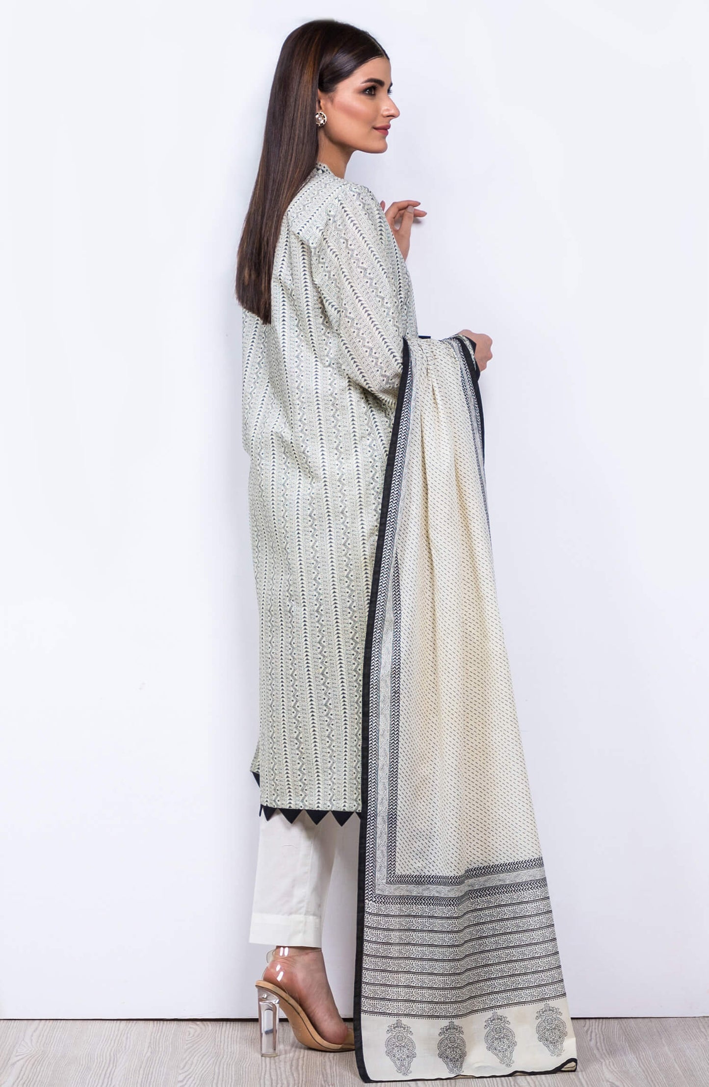 Unstitched 3 Piece Embroidered Lawn Suit