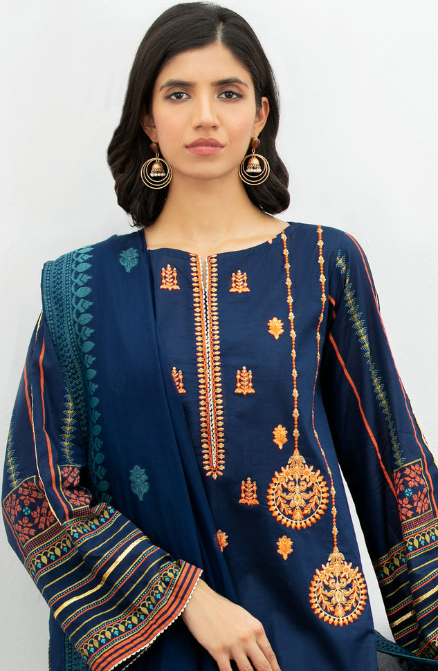 Unstitched 3 Piece Embroidered Lawn Suit