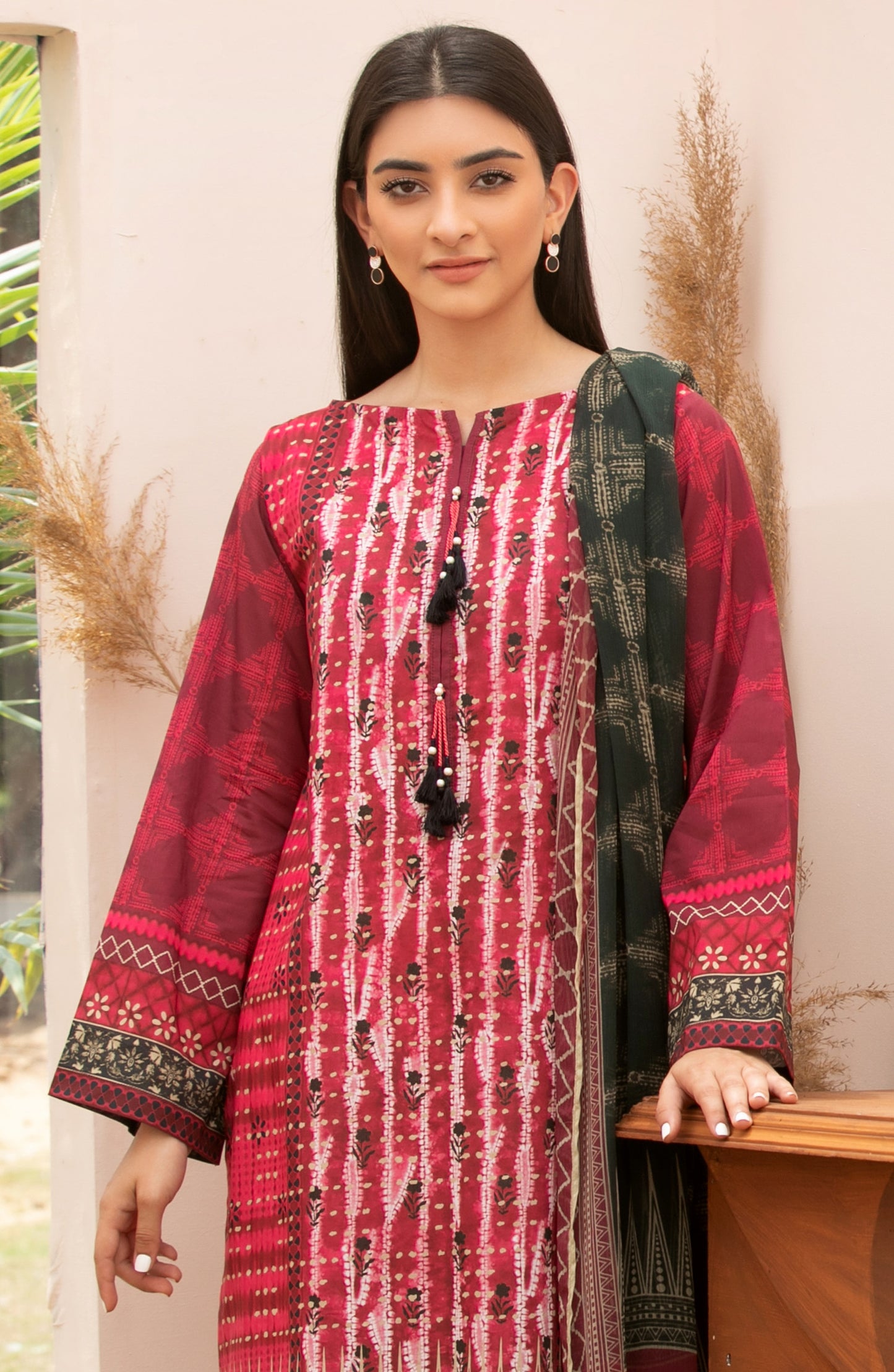 Unstitched 2 Piece Printed Lawn Shirt Chiffon Dupatta