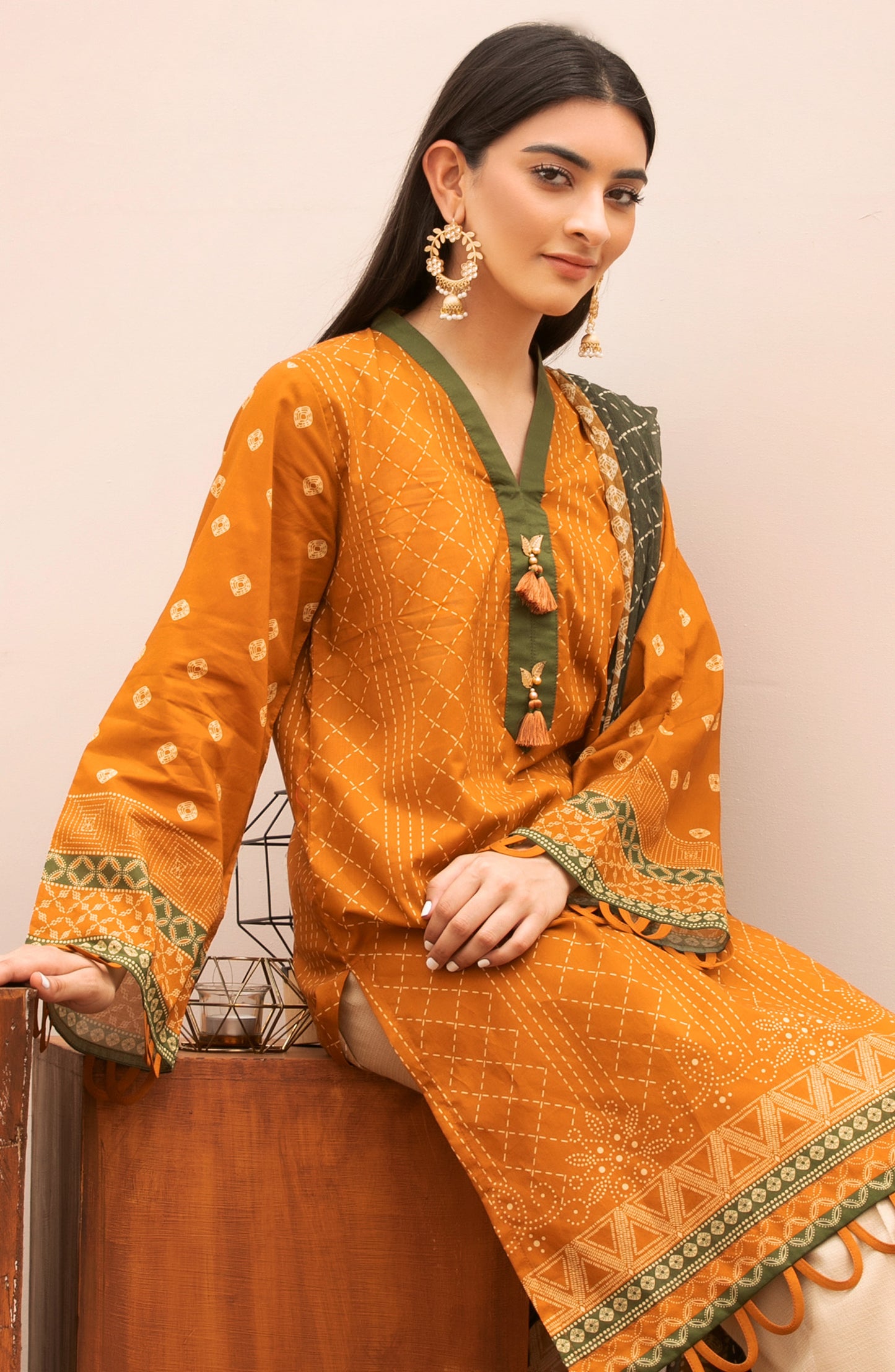 Unstitched 2 Piece Printed Lawn Shirt Chiffon Dupatta