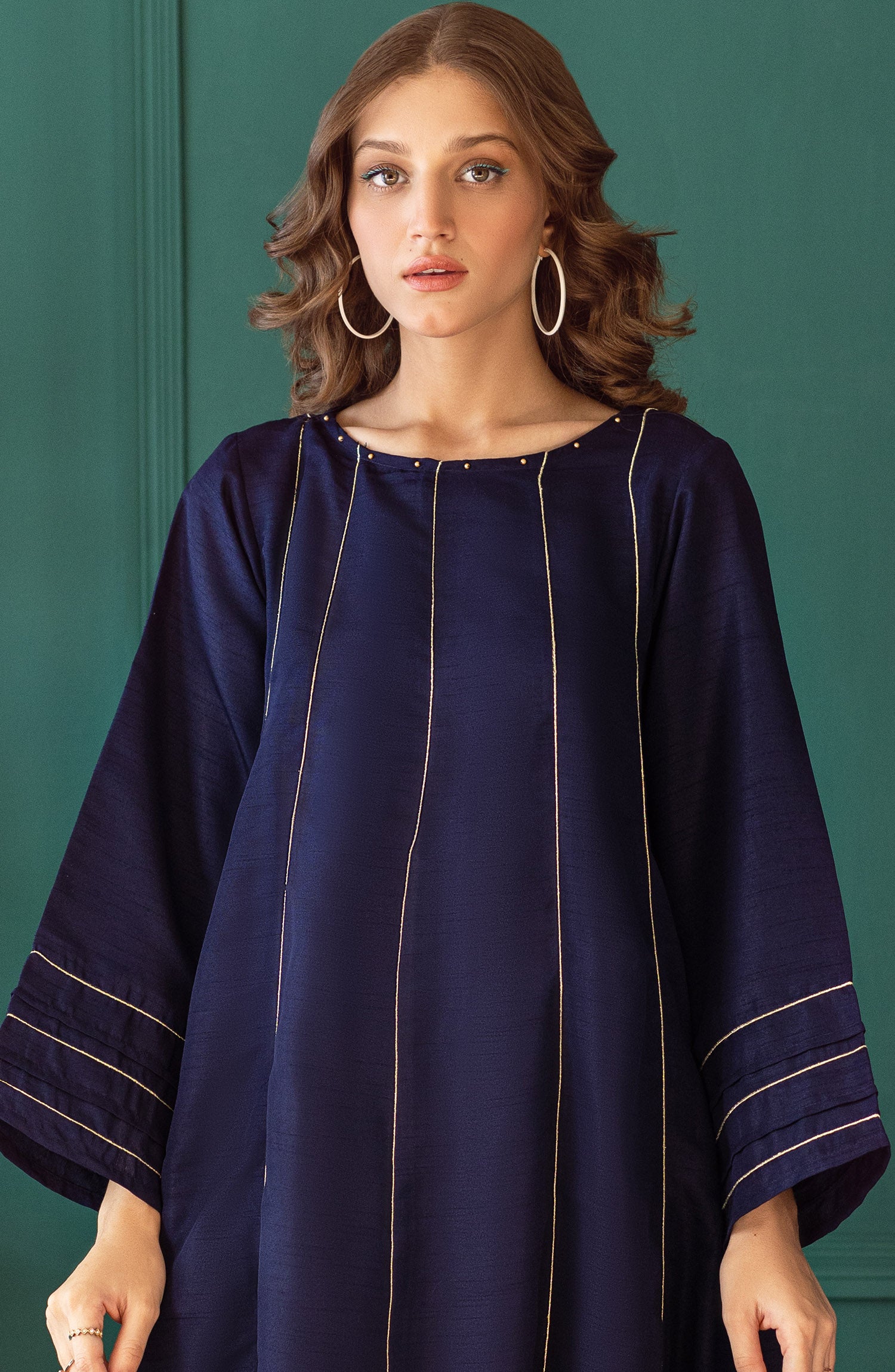NP-CK-PL-22-003 BLUE RAW SILK SCSHIRT READY TO WEAR SHIRT