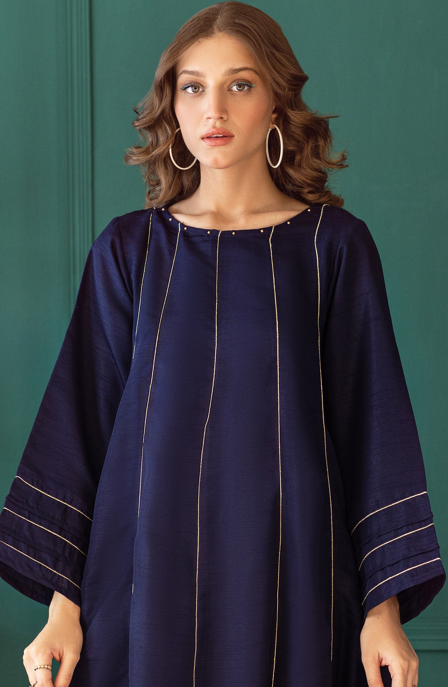 NP-CK-PL-22-003 BLUE RAW SILK SCSHIRT READY TO WEAR SHIRT