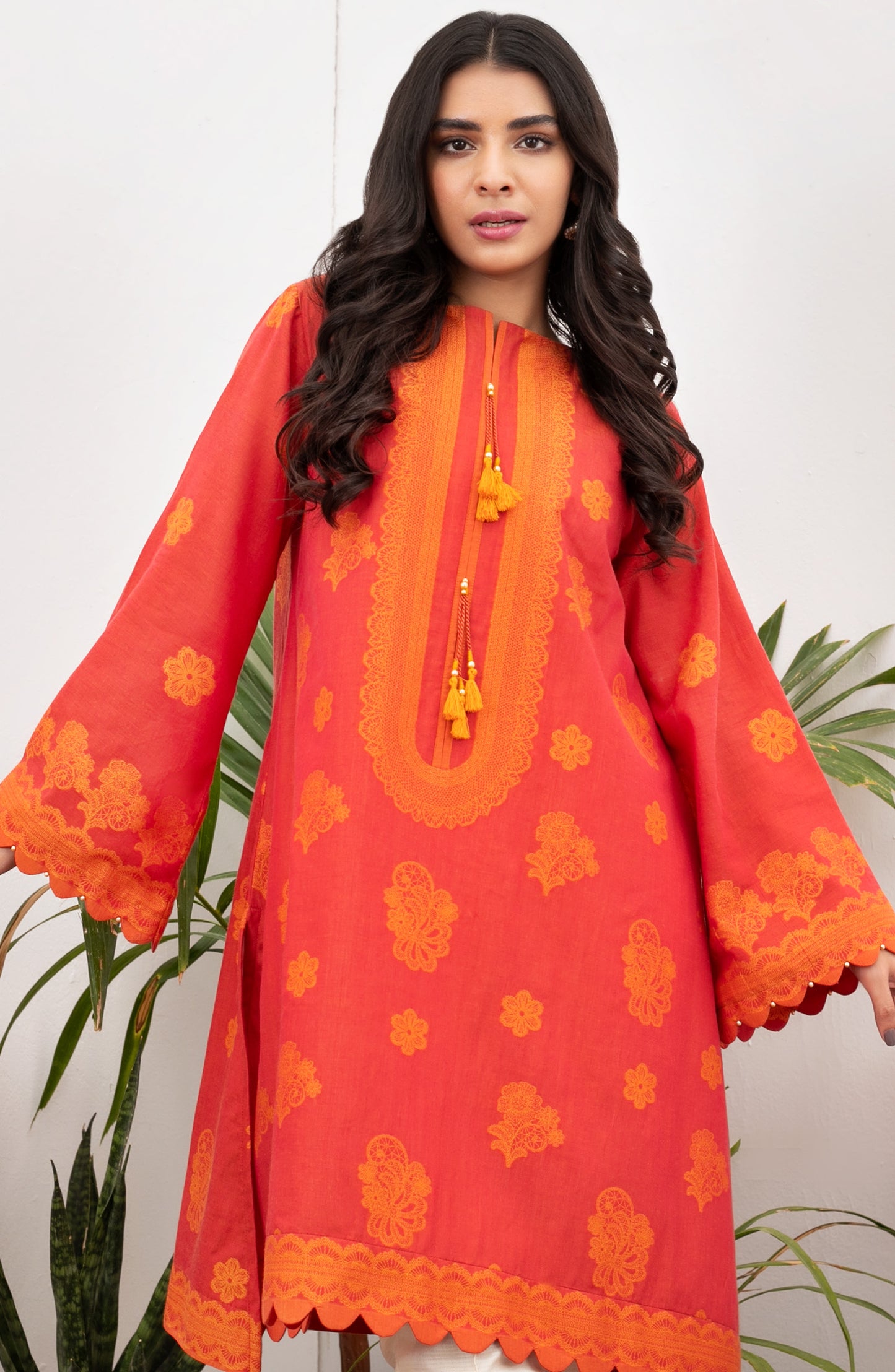 HCS-22-064/U RED JACQUARD SCSHIRT UNSTITCHED SHIRT