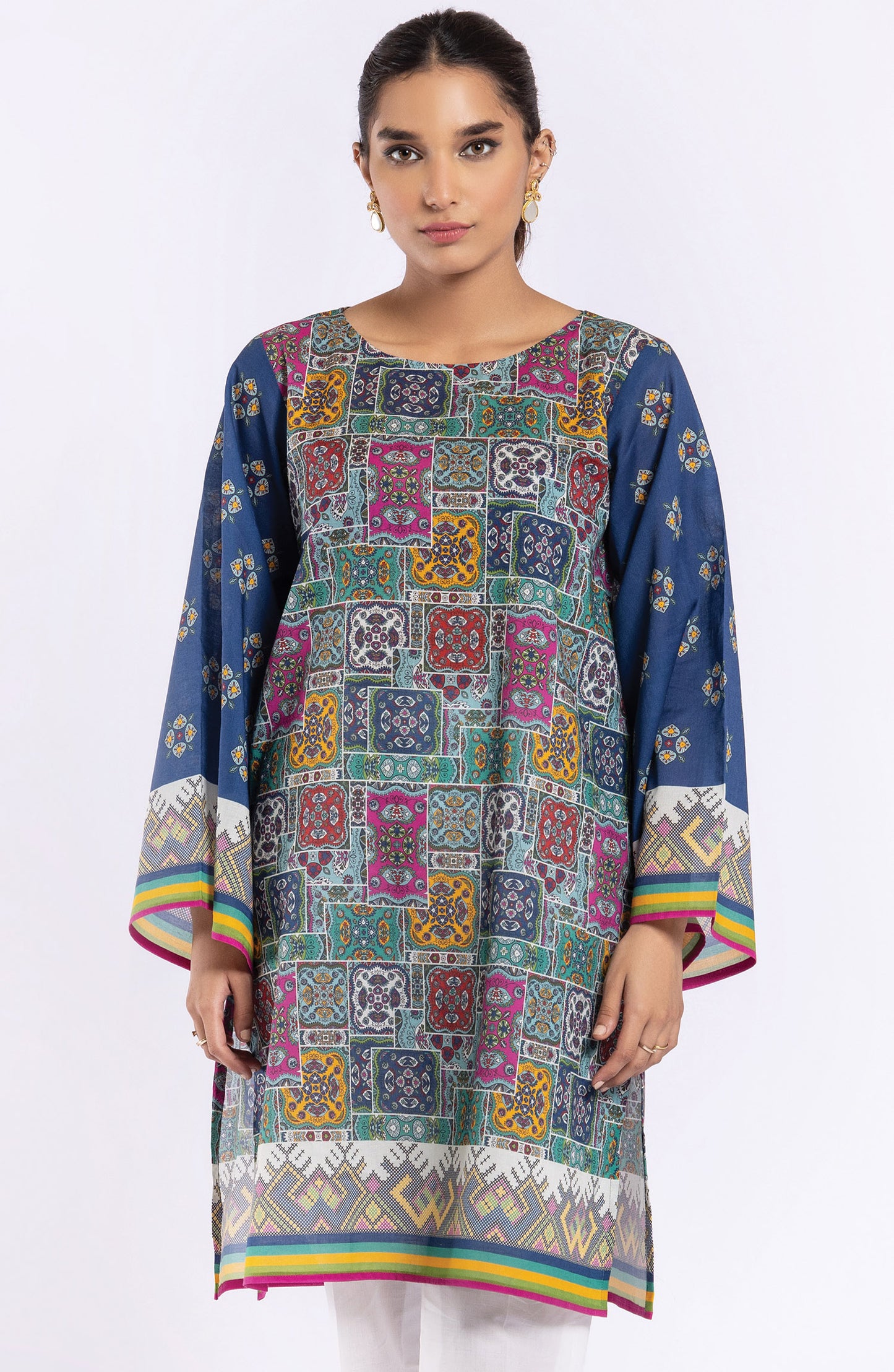 HCS-22-042/U BLUE LAWN SCSHIRT UNSTITCHED SHIRT