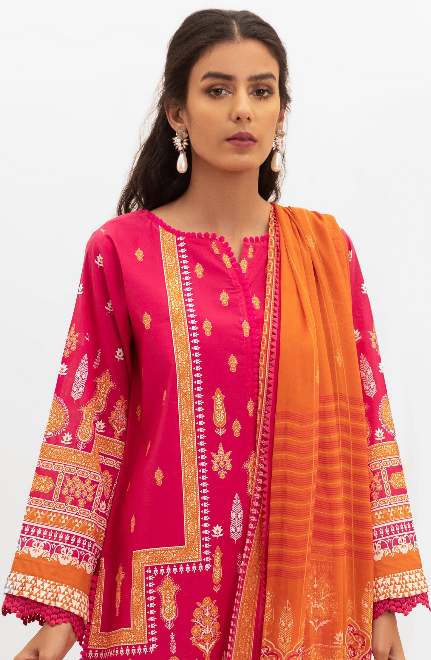 NRDS-21-412/U PINK LAWN  UNSTITCHED SHIRT DUPATTA