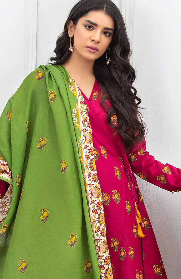 Unstitched 3 Piece Printed Lawn Suit