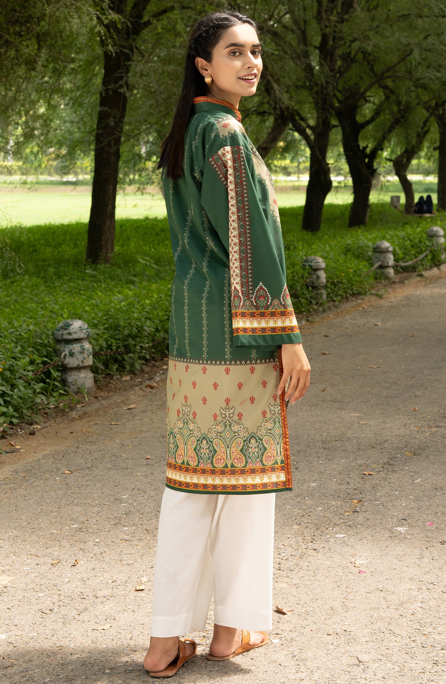 Unstitched 1 Piece Printed Lawn Shirt (NRD-358 GREEN)