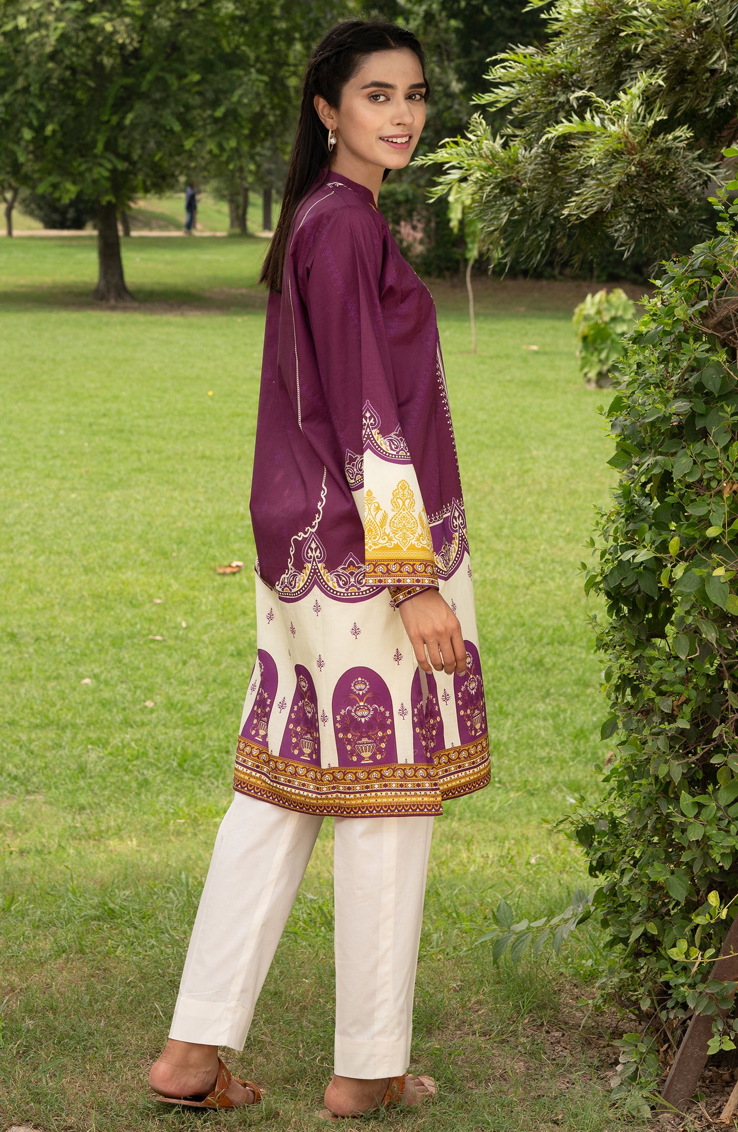 Unstitched 1 Piece Printed Lawn Shirt (NRD-357 PURPLE)