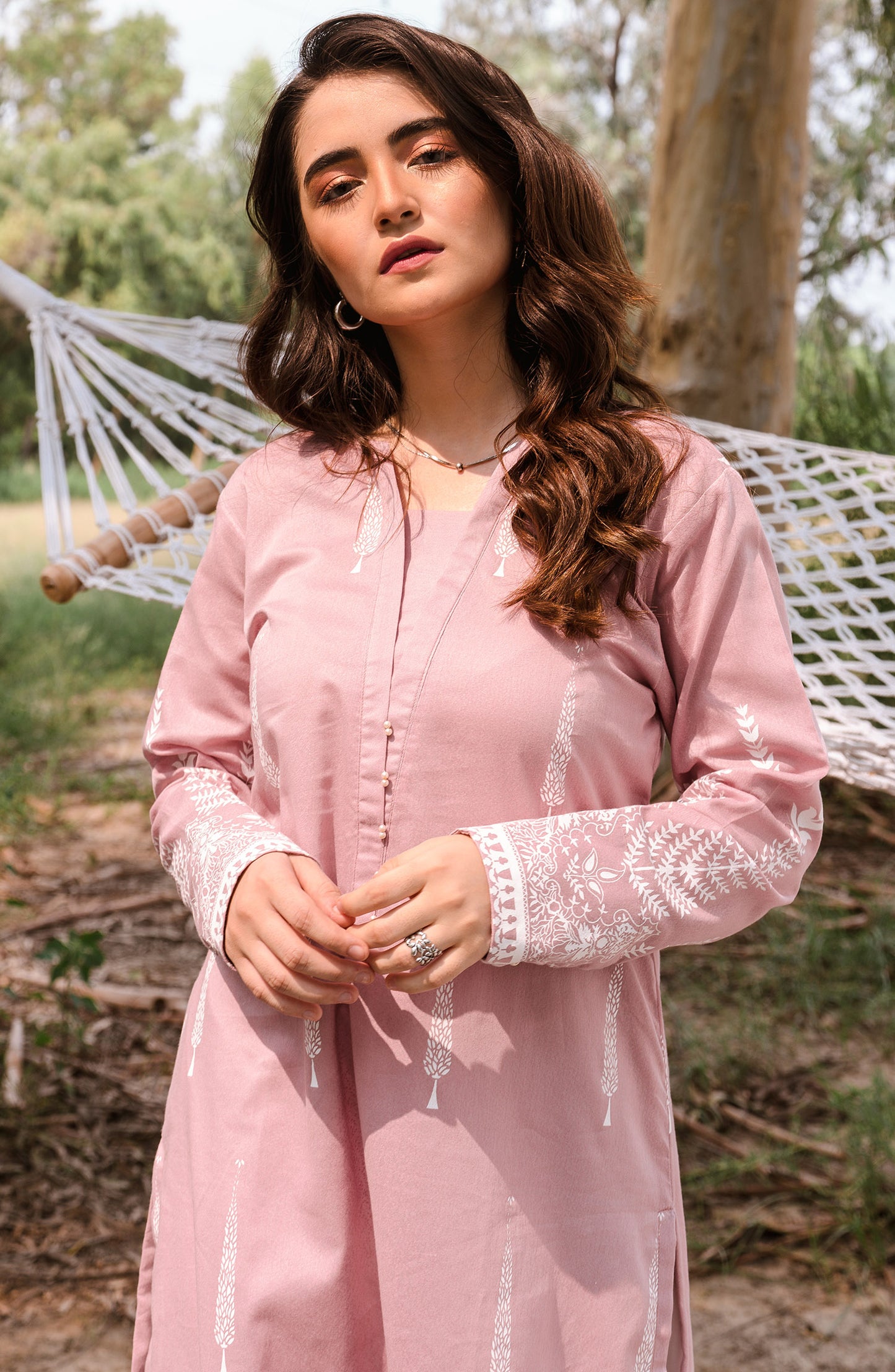 HCS-22-052/S DUSTY PINK LAWN SCSHIRT READY TO WEAR SHIRT