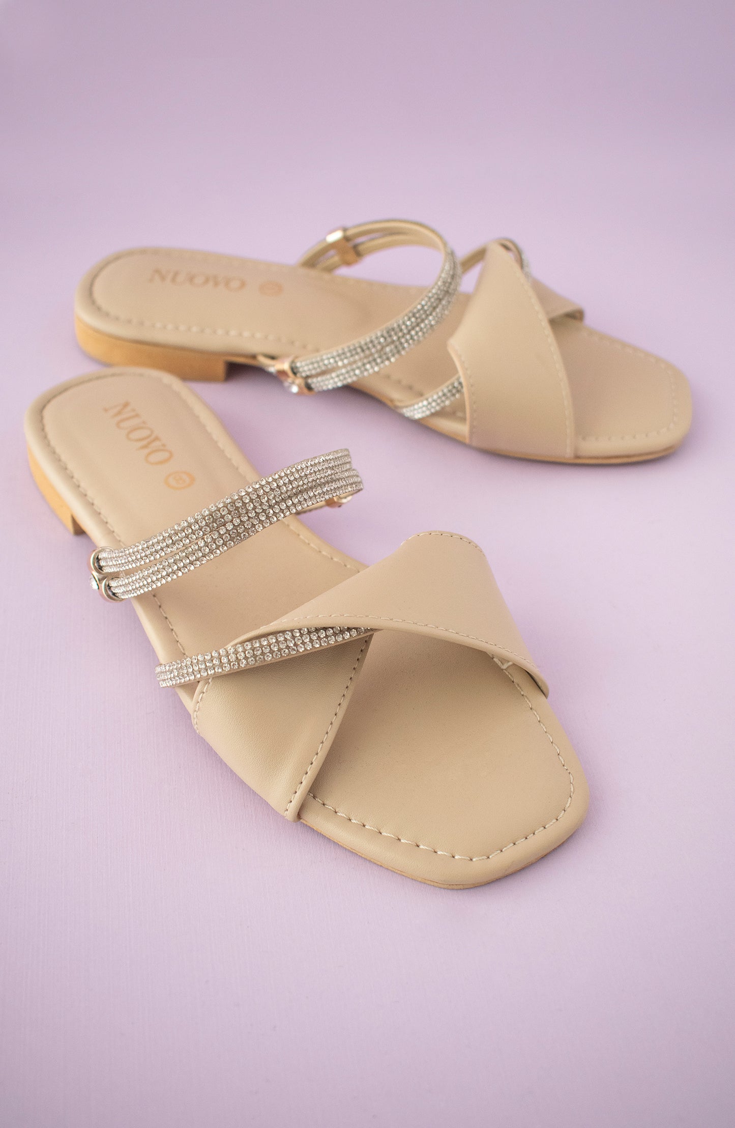 ORFS-22-007 OFF WHITE MIX  FOOTWEAR FLAT SANDALS