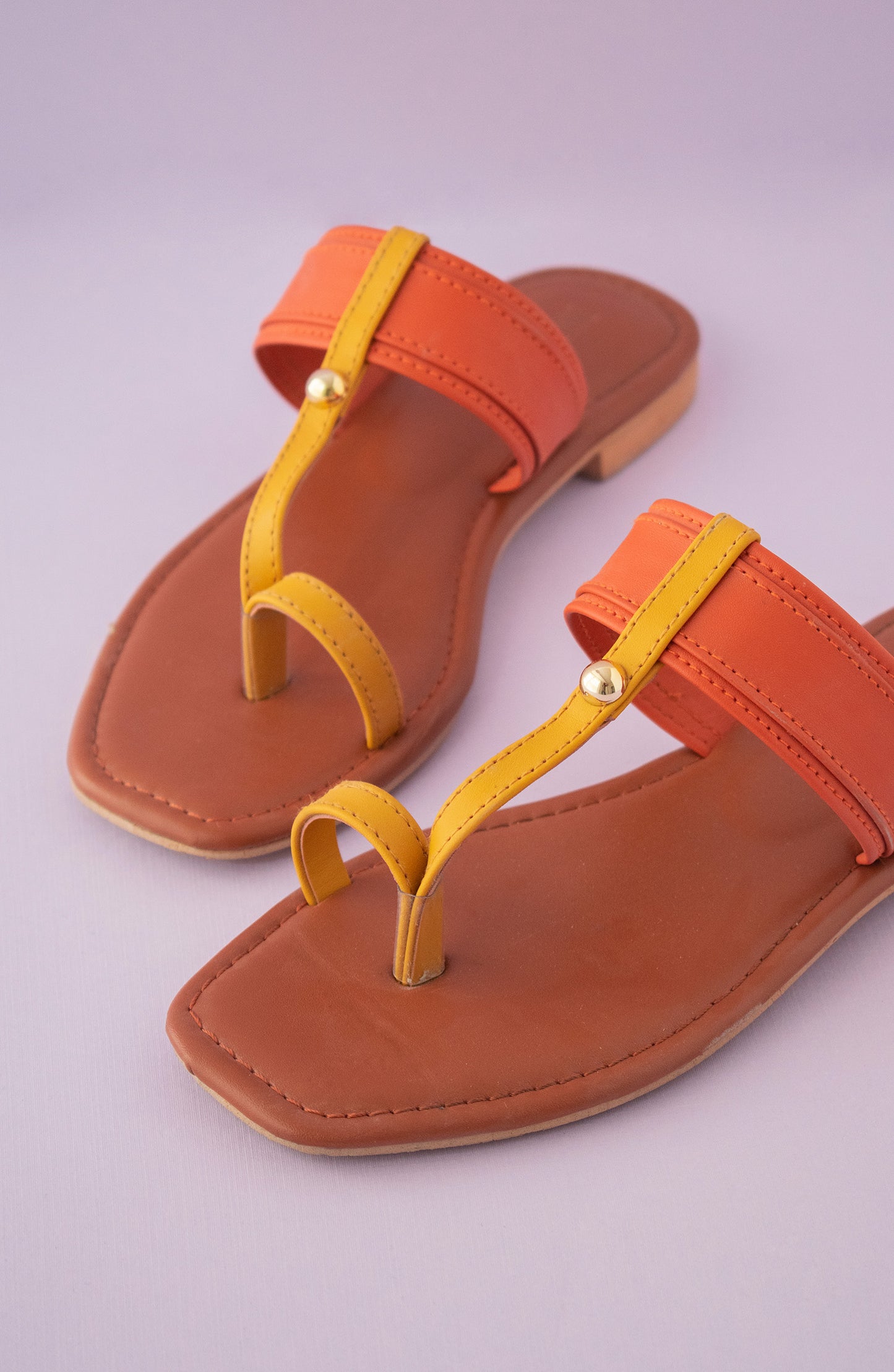 ORFS-22-004 BROWN MIX  FOOTWEAR FLAT SANDALS