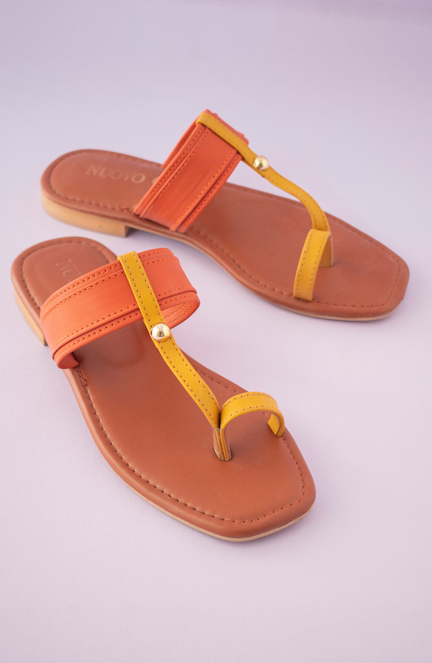 ORFS-22-004 BROWN MIX  FOOTWEAR FLAT SANDALS