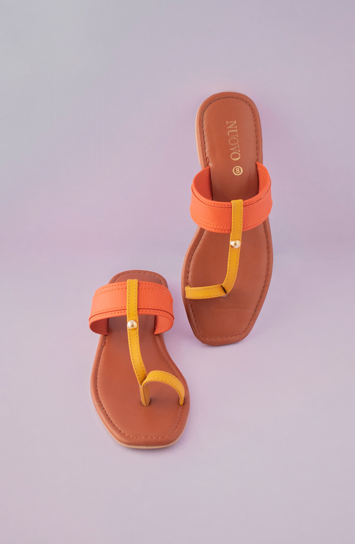 ORFS-22-004 BROWN MIX  FOOTWEAR FLAT SANDALS