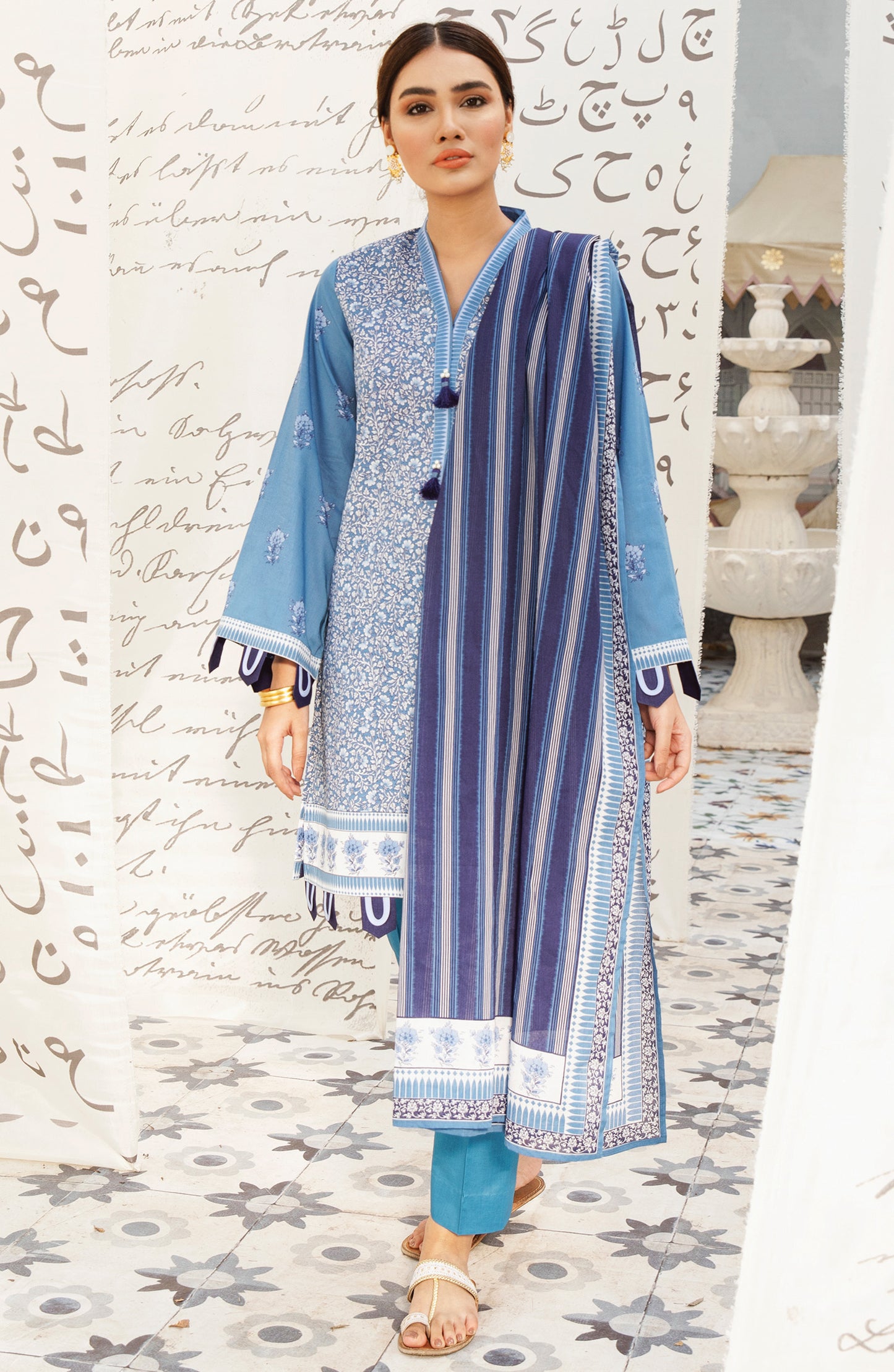 Unstitched 3 Piece Printed Lawn Suit