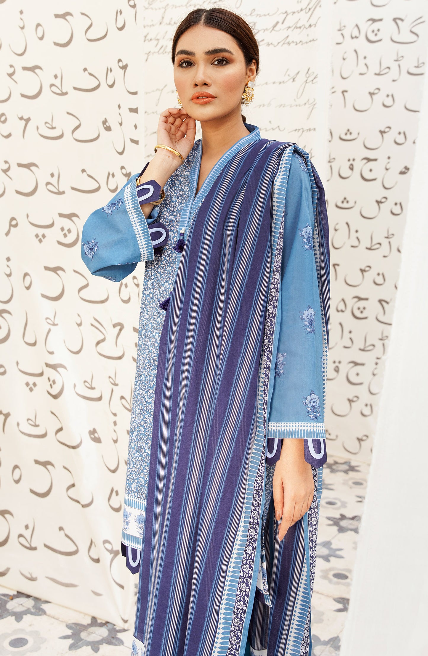 Unstitched 3 Piece Printed Lawn Suit