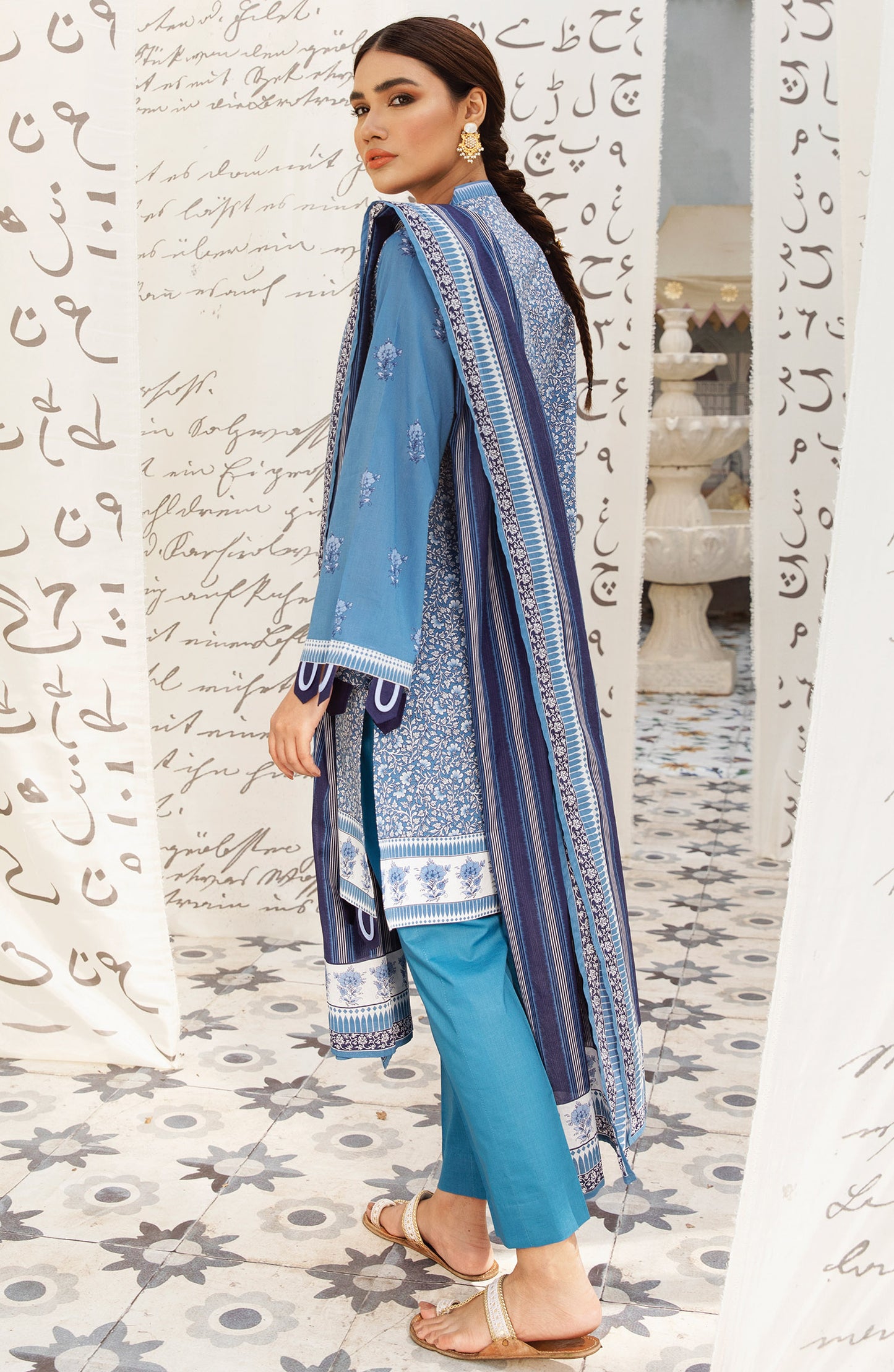 Unstitched 3 Piece Printed Lawn Suit