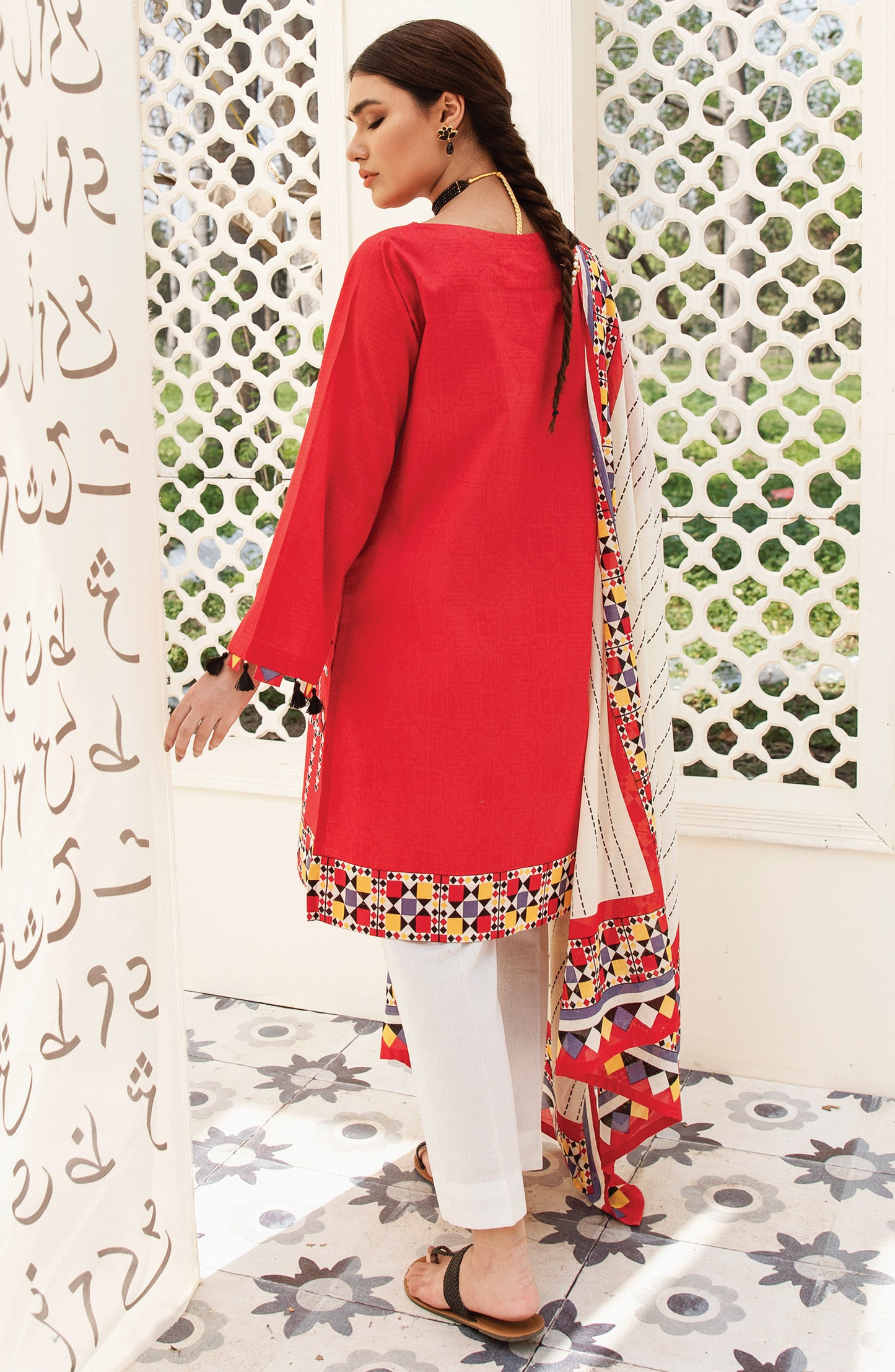 Unstitched 2 Piece Embroidered Jacquard Shirt Dupatta