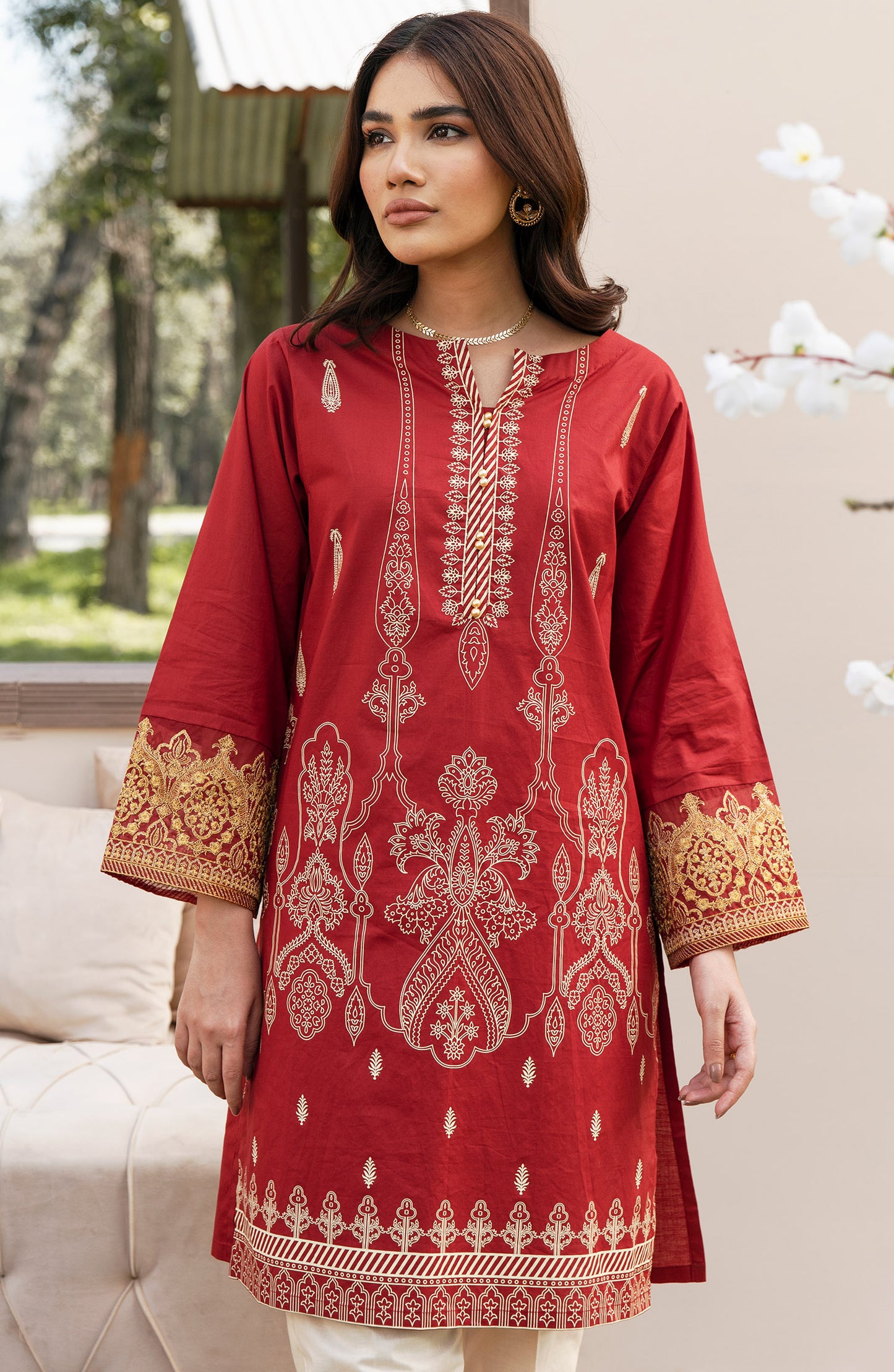 Stitched 1 Piece Embroidered Lawn Shirt