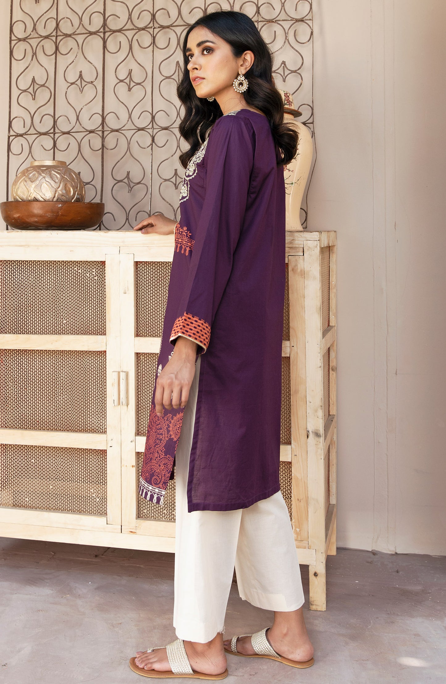 Stitched 1 Piece Embroidered Cambric Shirt
