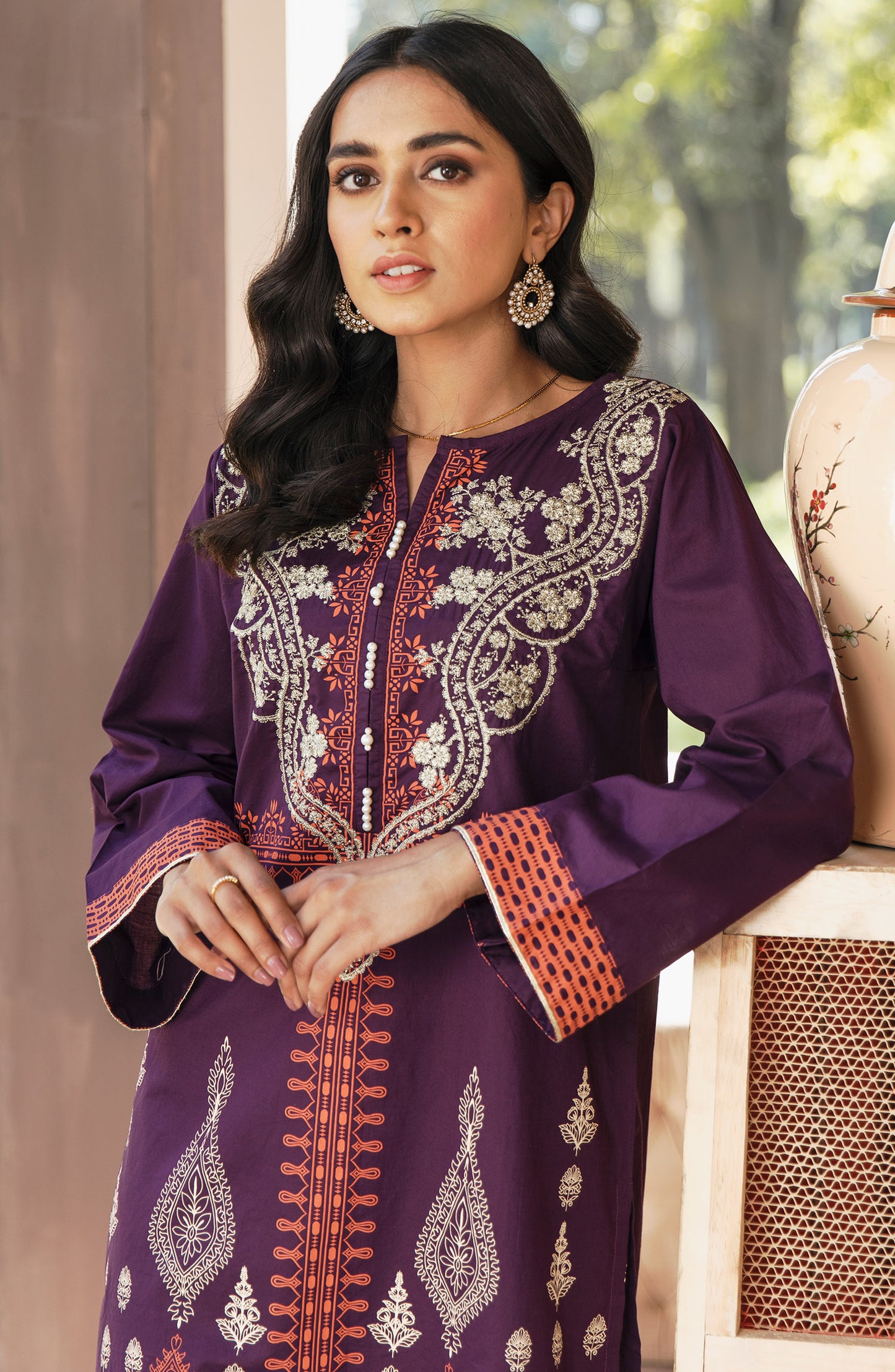 Stitched 1 Piece Embroidered Cambric Shirt