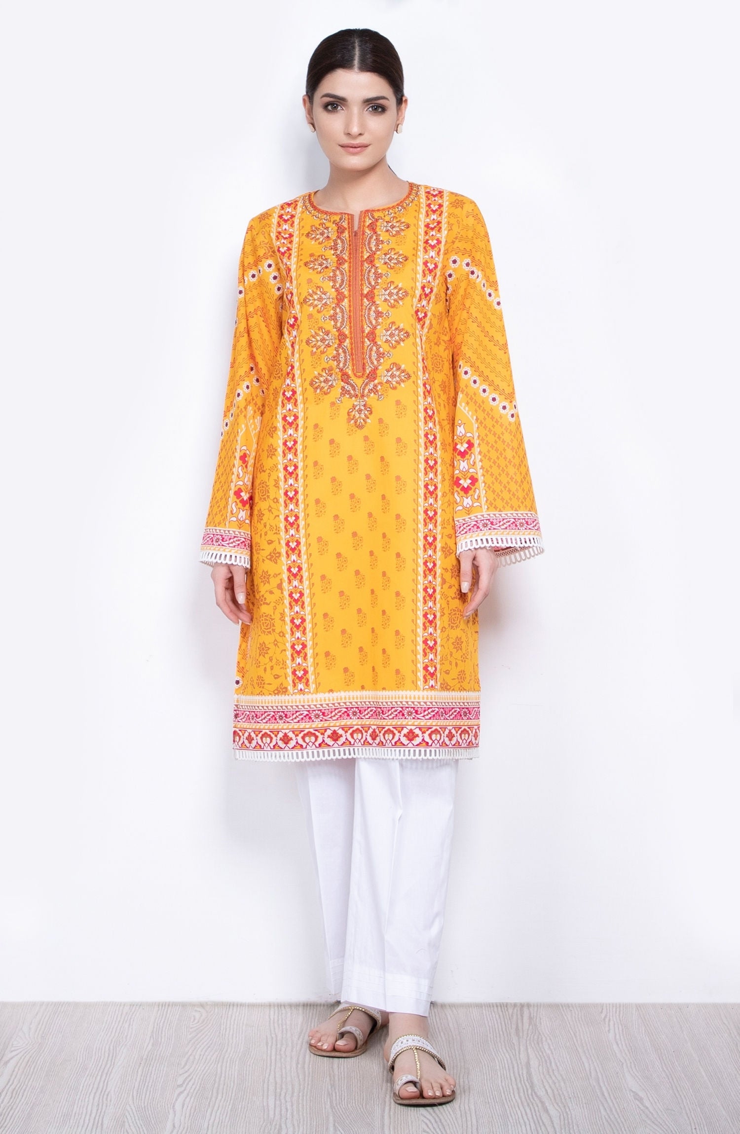 Unstitched 1 Piece Embroidered Lawn Suit