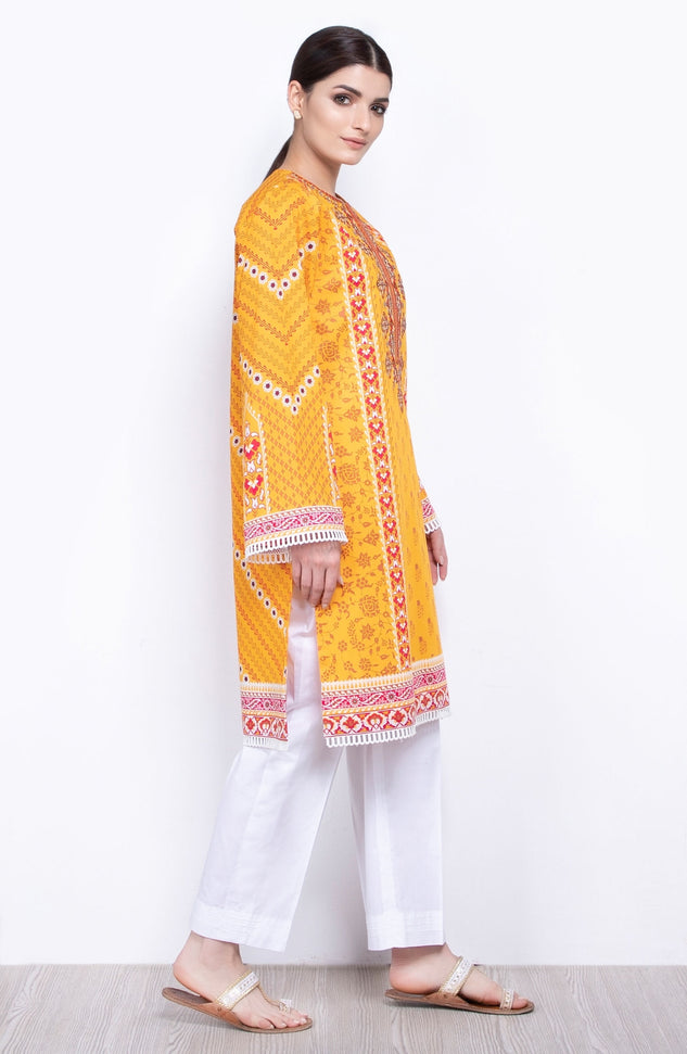 Unstitched 1 Piece Embroidered Lawn Suit