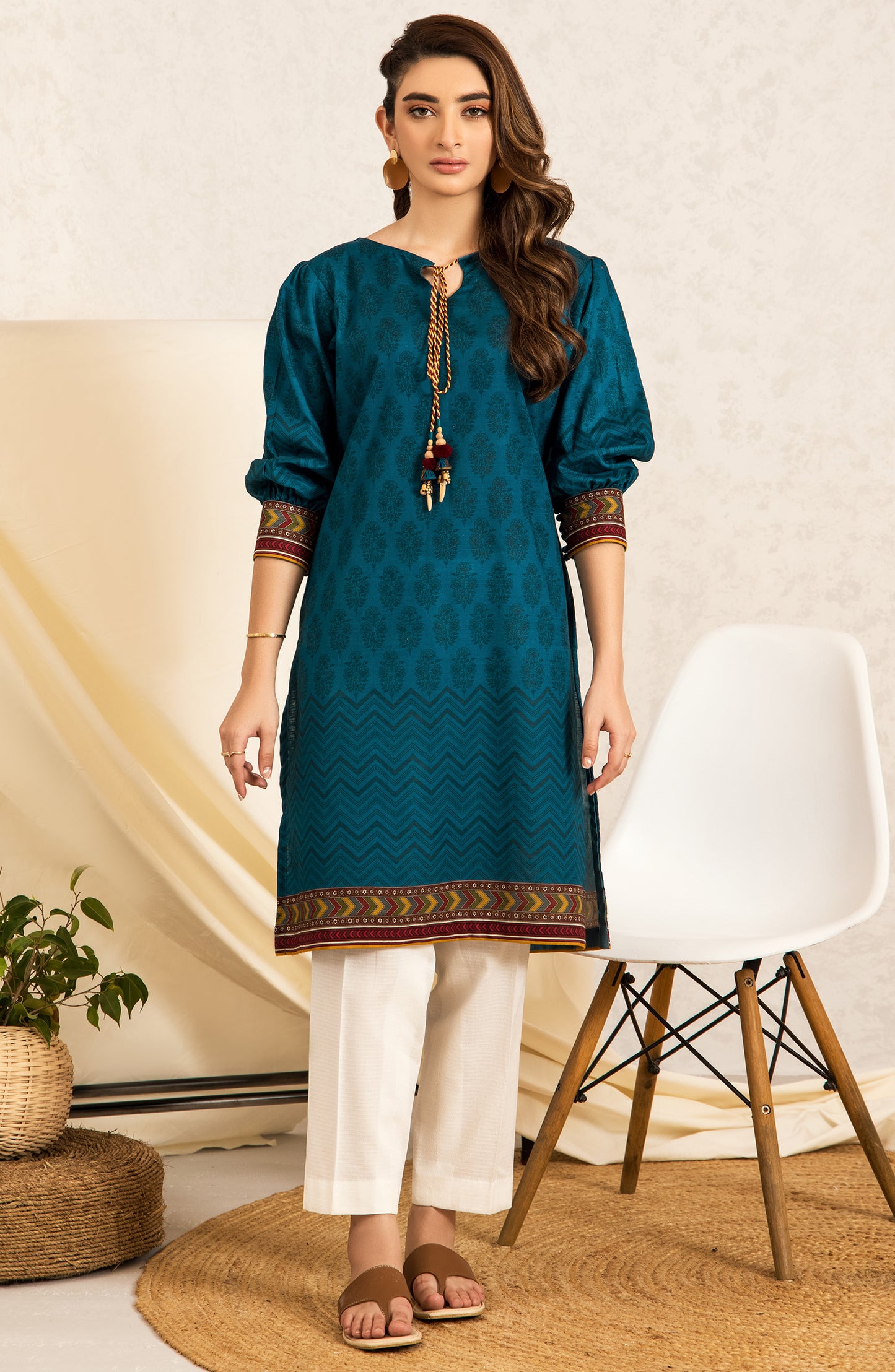 Stitched 1 Piece Printed Khaddar Shirt