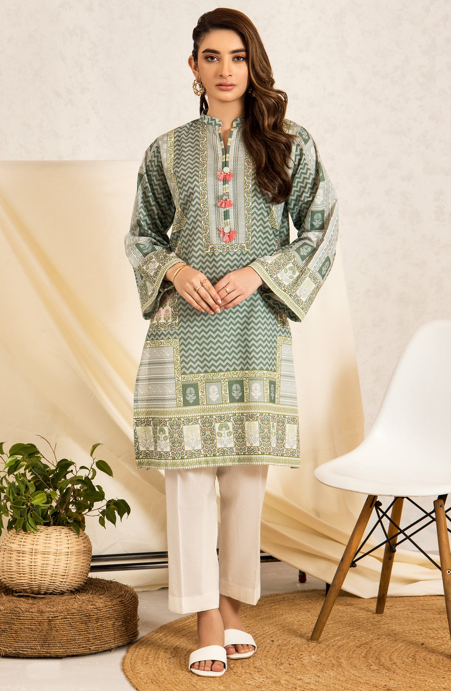 Stitched 1 Piece Printed Khaddar Shirt