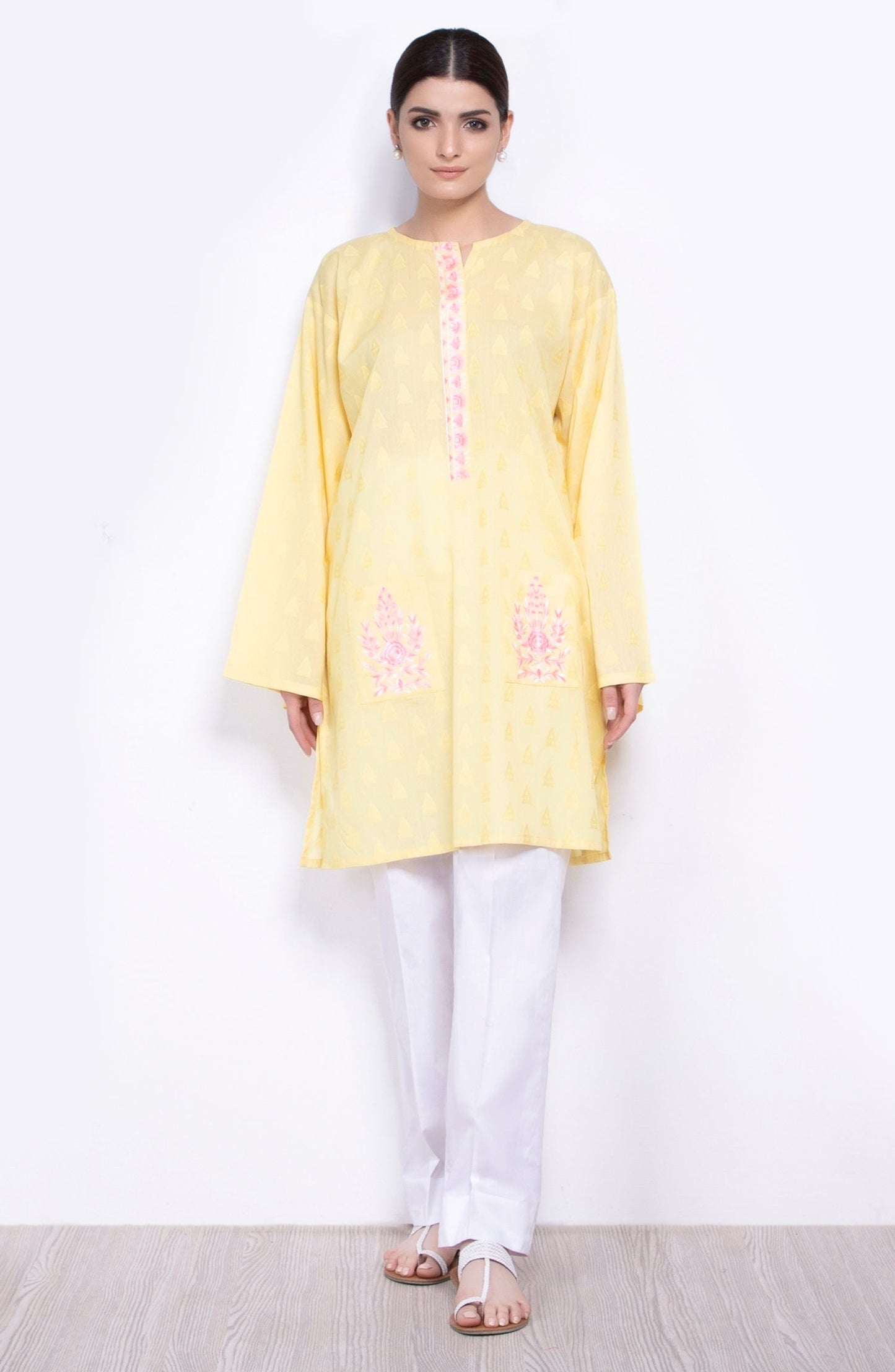 Unstitched 1 Piece Embroidered Jacquard Shirt (OTL-20-056/A)