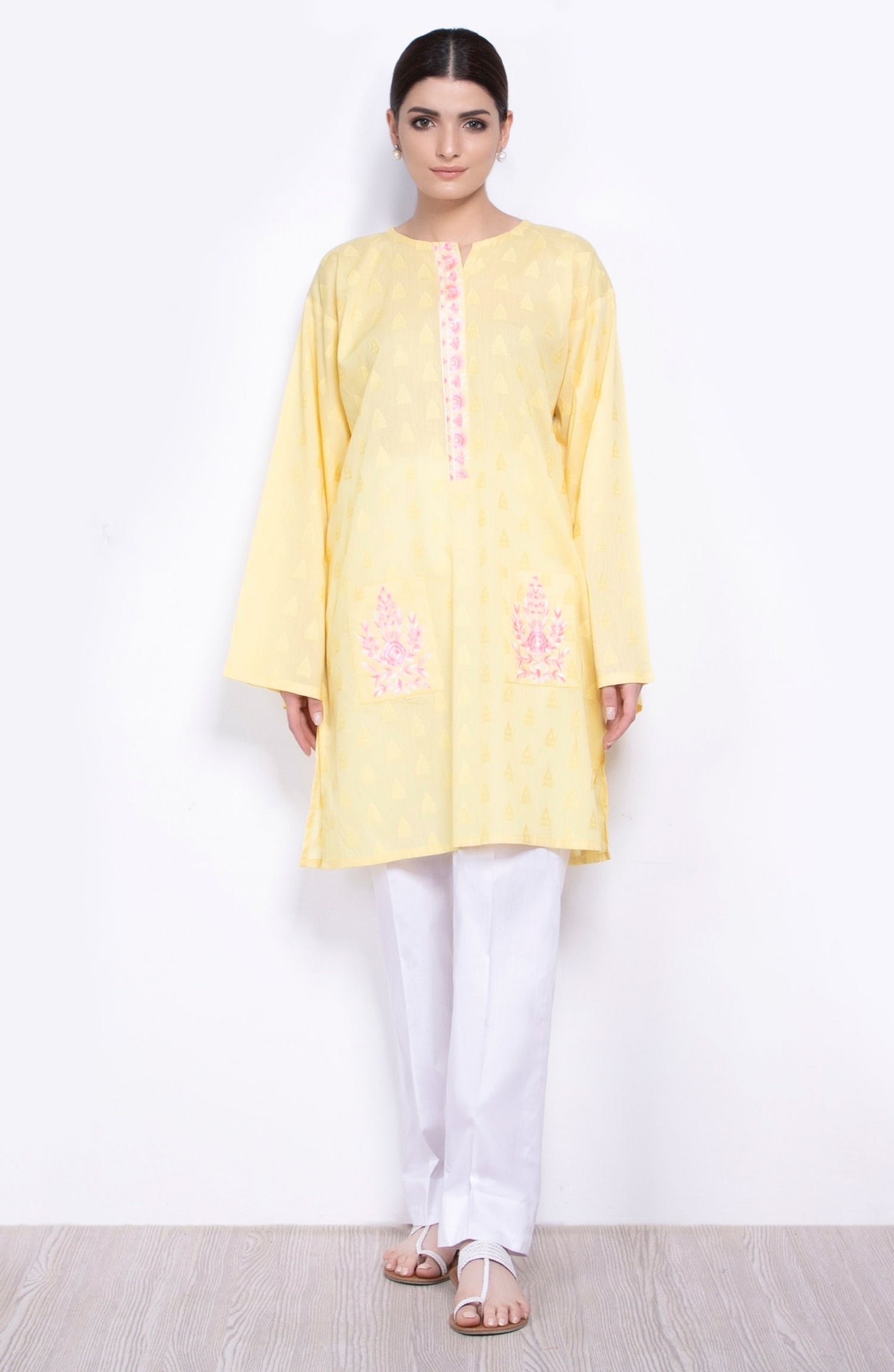 Unstitched 1 Piece Embroidered Jacquard Shirt