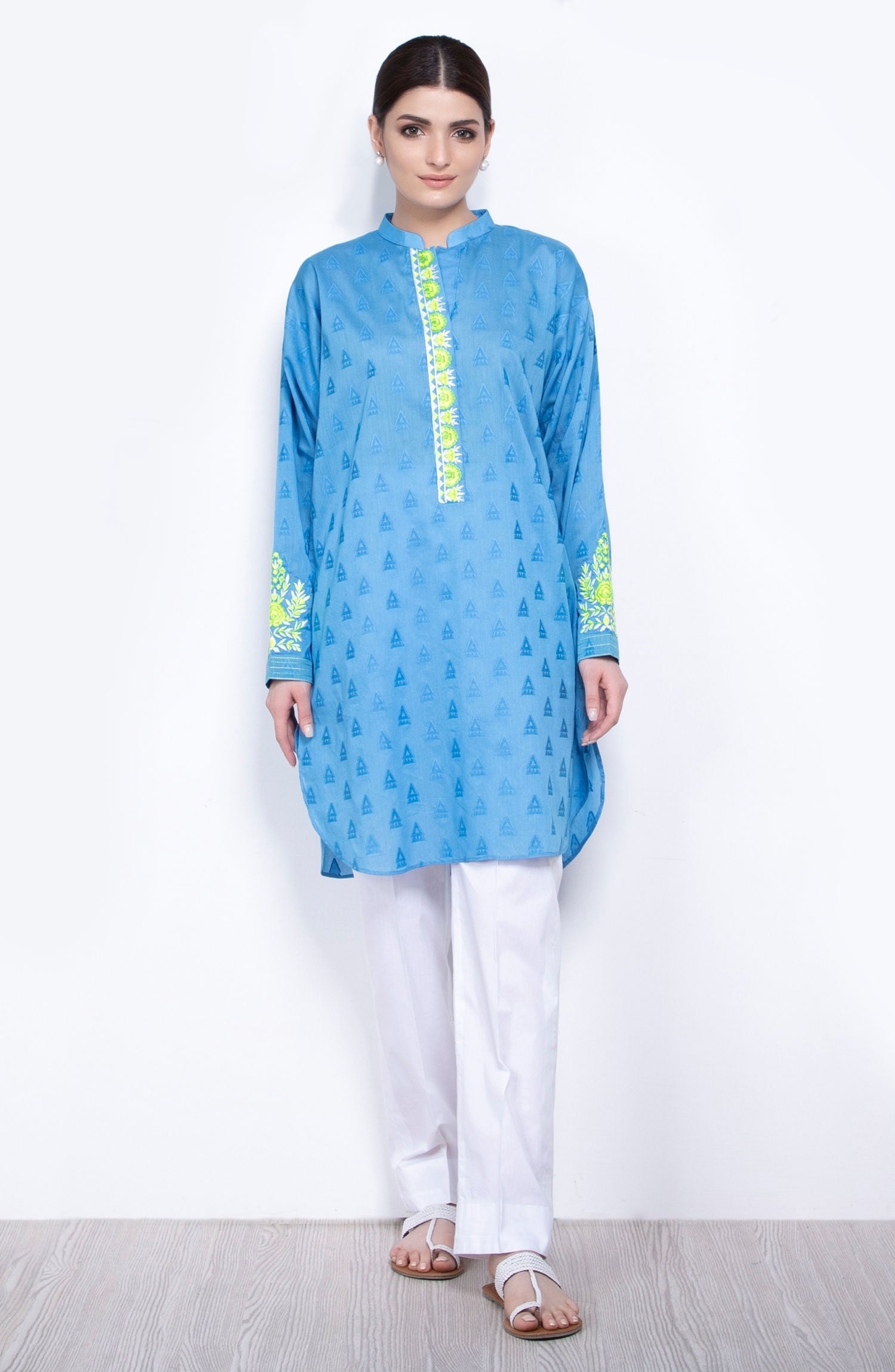 Unstitched 1 Piece Embroidered Jacquard Shirt (OTL-20-056/B)