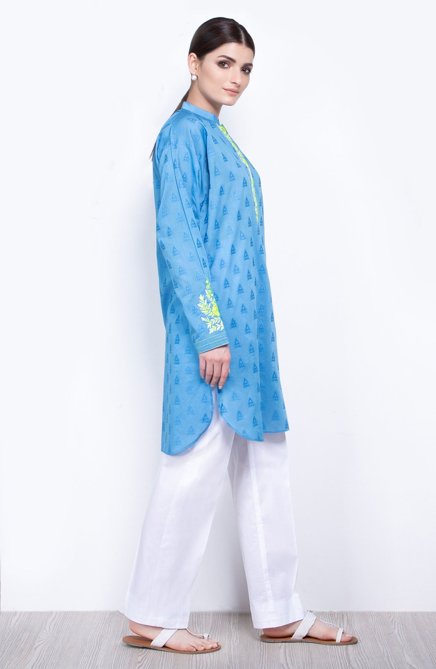 Unstitched 1 Piece Embroidered Jacquard Shirt (OTL-20-056/B)