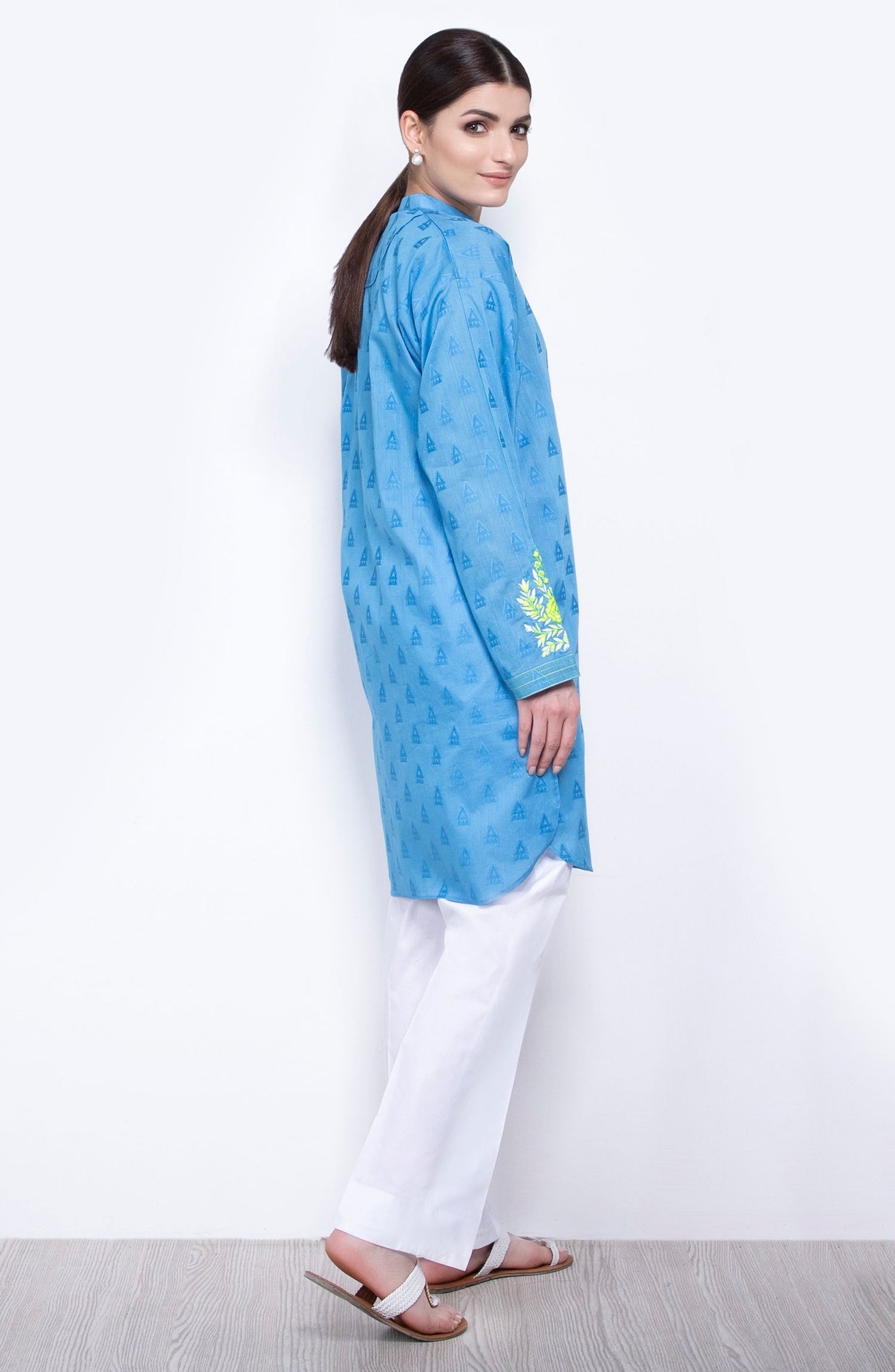 Unstitched 1 Piece Embroidered Jacquard Shirt (OTL-20-056/B)