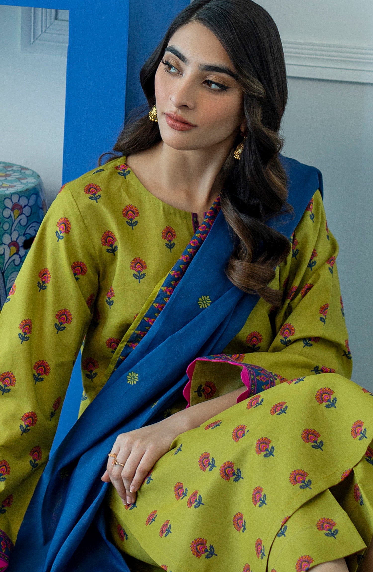OTL-23-053/U GREEN LAWN  UNSTITCHED SHIRT DUPATTA PANTS