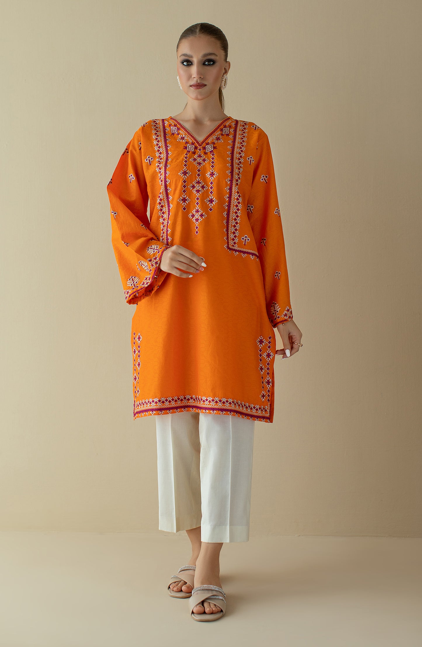 NRHC-160/S ORANGE JACQUARD SCSHIRT READY TO WEAR SHIRT