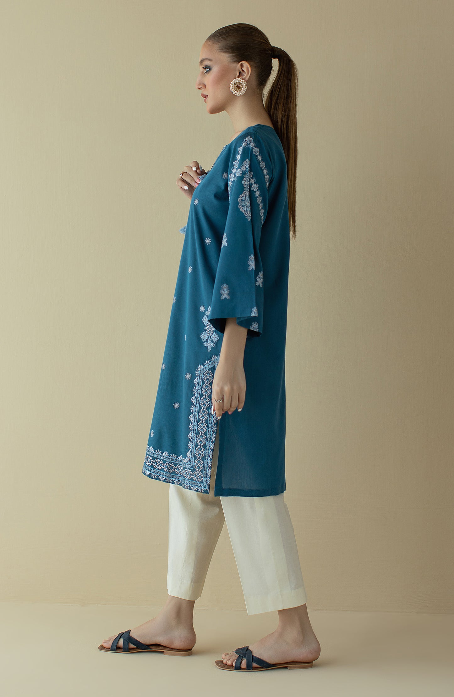 NRHC-140 TEAL PAPER COTTON SCSHIRT READY TO WEAR SHIRT