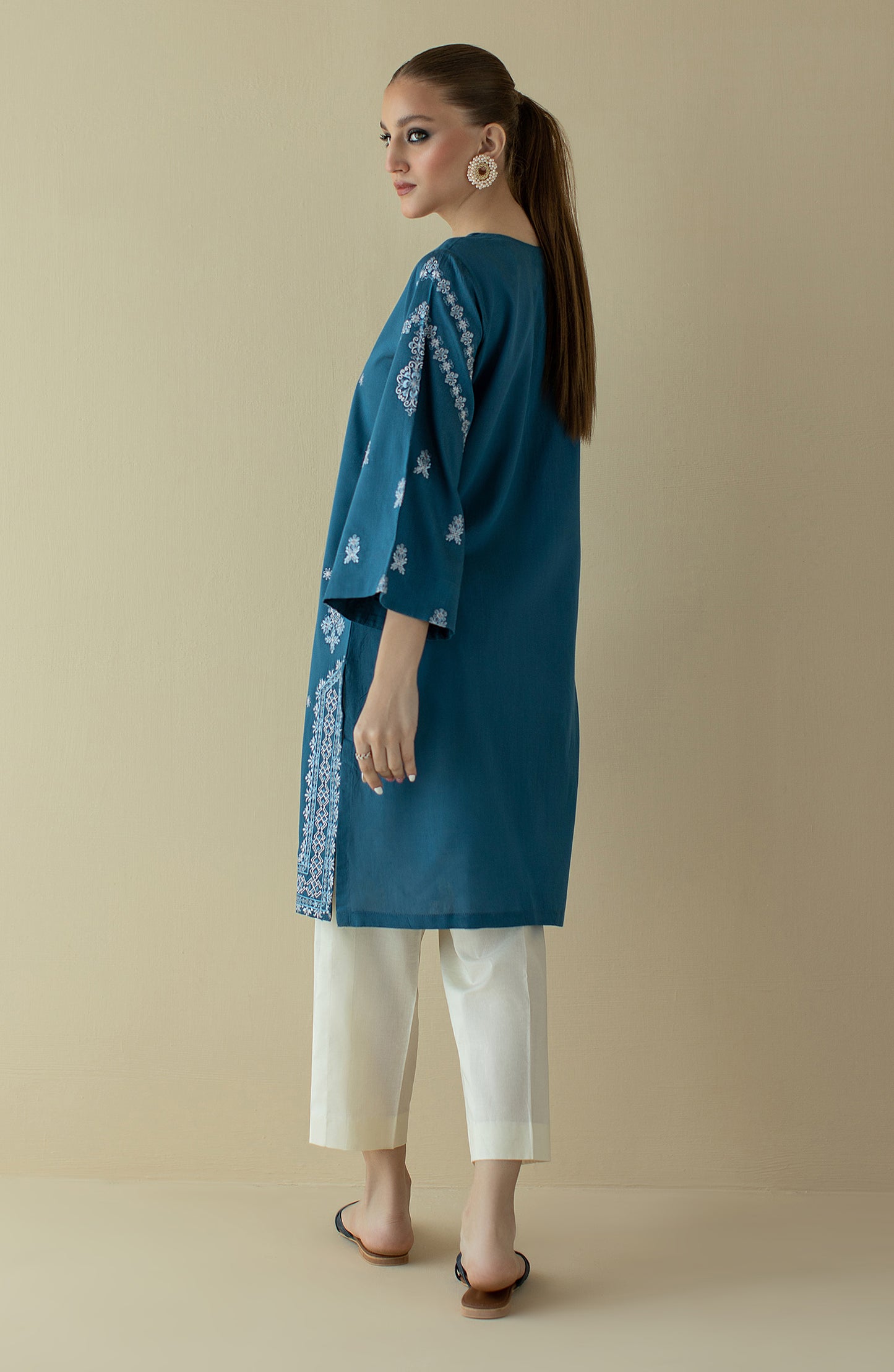 NRHC-140 TEAL PAPER COTTON SCSHIRT READY TO WEAR SHIRT