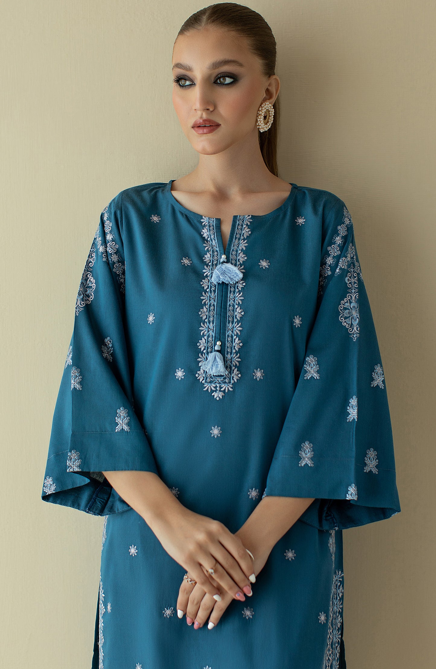 NRHC-140 TEAL PAPER COTTON SCSHIRT READY TO WEAR SHIRT