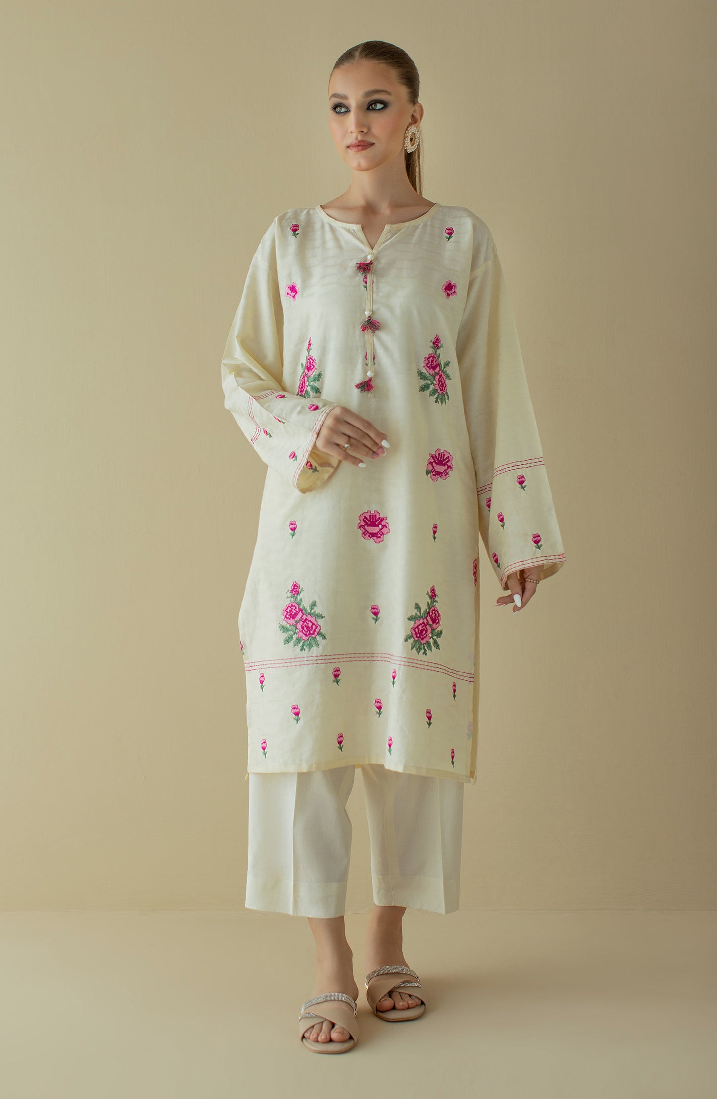 NRHC-150/S CREAM JACQUARD SCSHIRT READY TO WEAR SHIRT