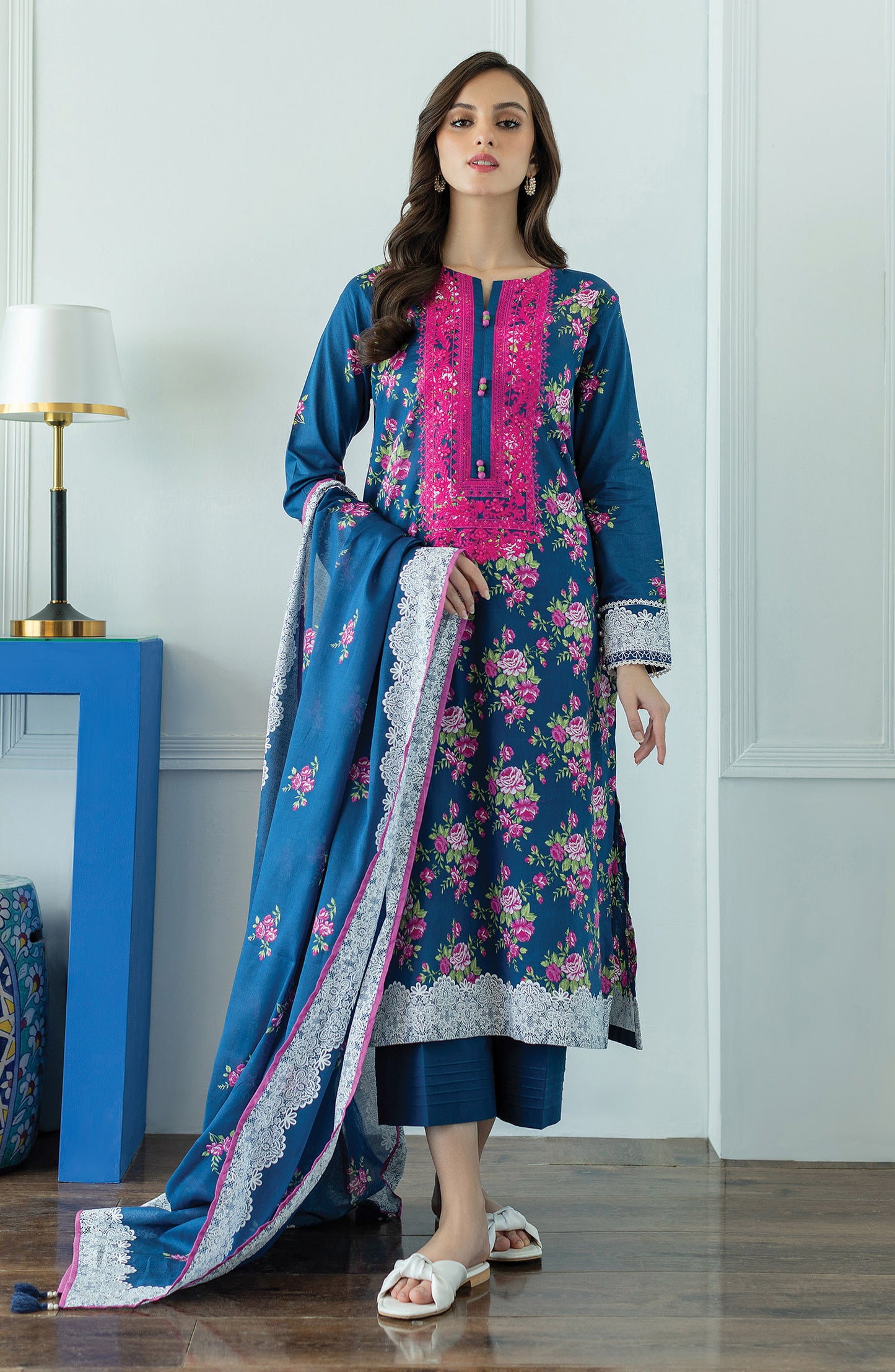 OTL-23-015/S BLUE LAWN  READY TO WEAR SHIRT DUPATTA PANTS