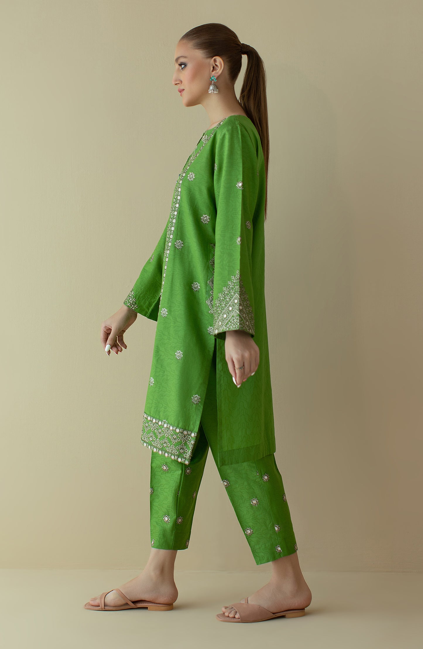 Orient Stitched 2 Piece Embroidered Jacquard Shirt And Jacquard Pant